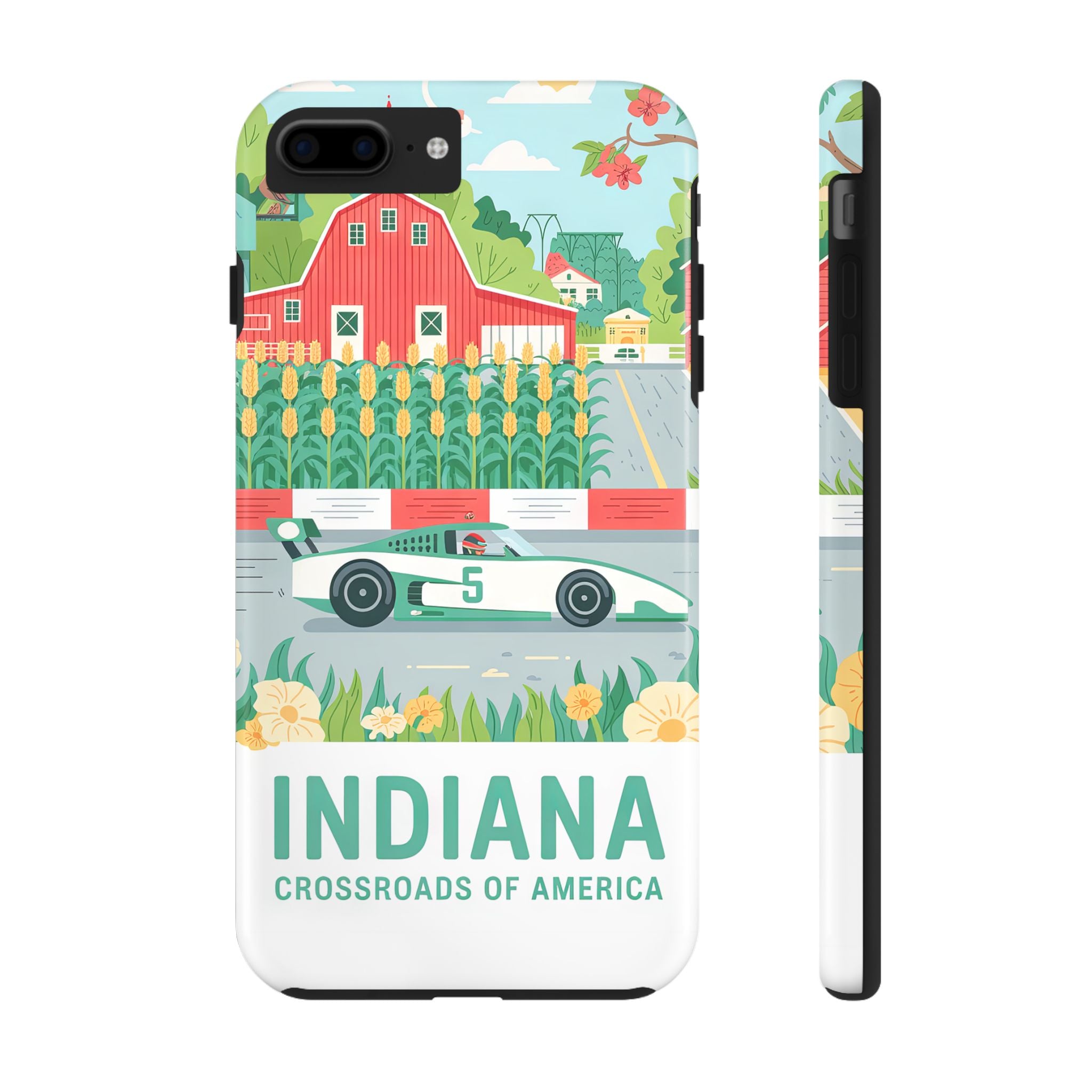 Indiana Crossroads Phone Case, Tough Smartphone Cover, Racing Theme, Gift for Car Enthusiasts, Road Trip Accessory for iPhone or Samsung Phones