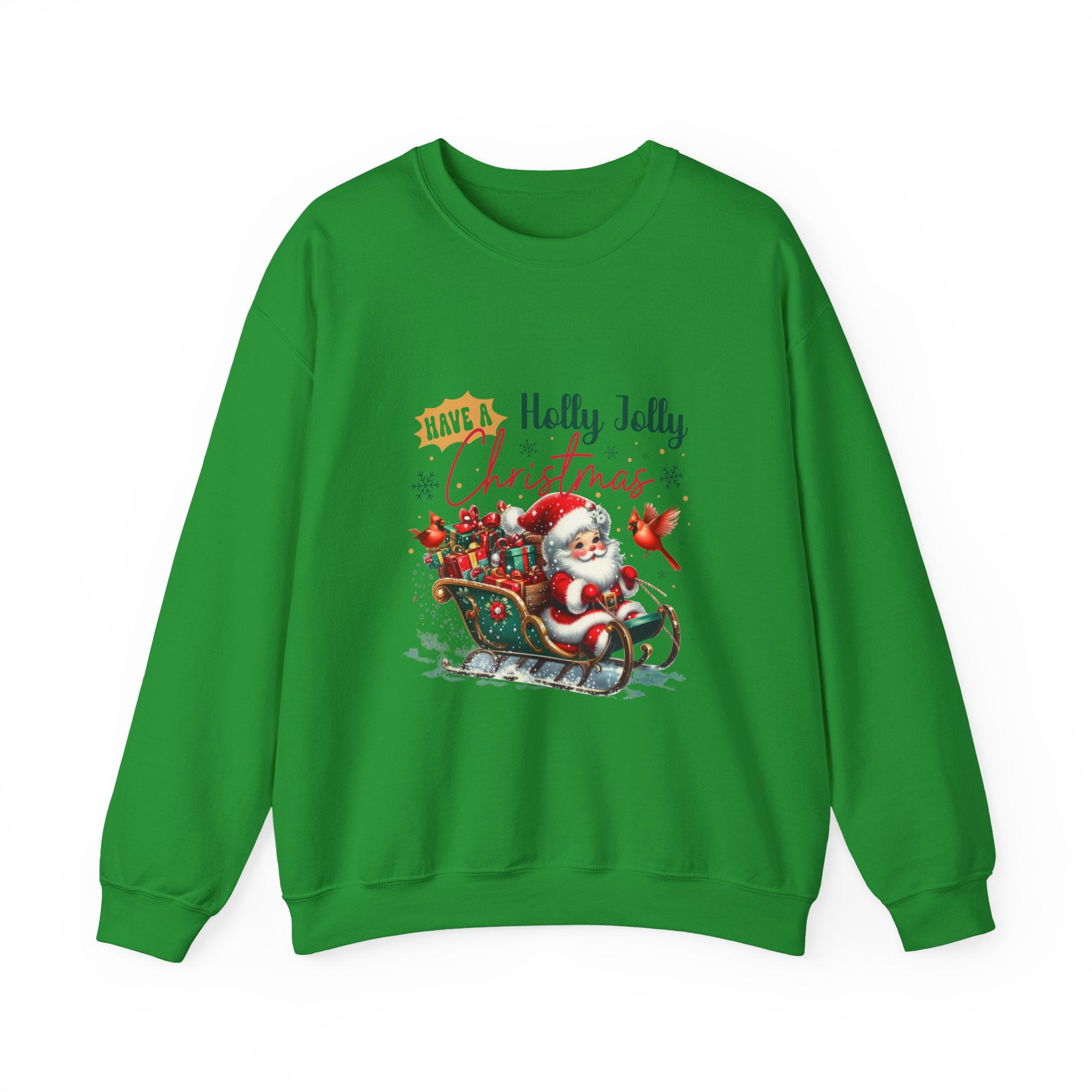 Festive Holiday Sweatshirt with Santa Design, Christmas Gift, Cozy Sweat, Crewneck, Great for Winter Gatherings