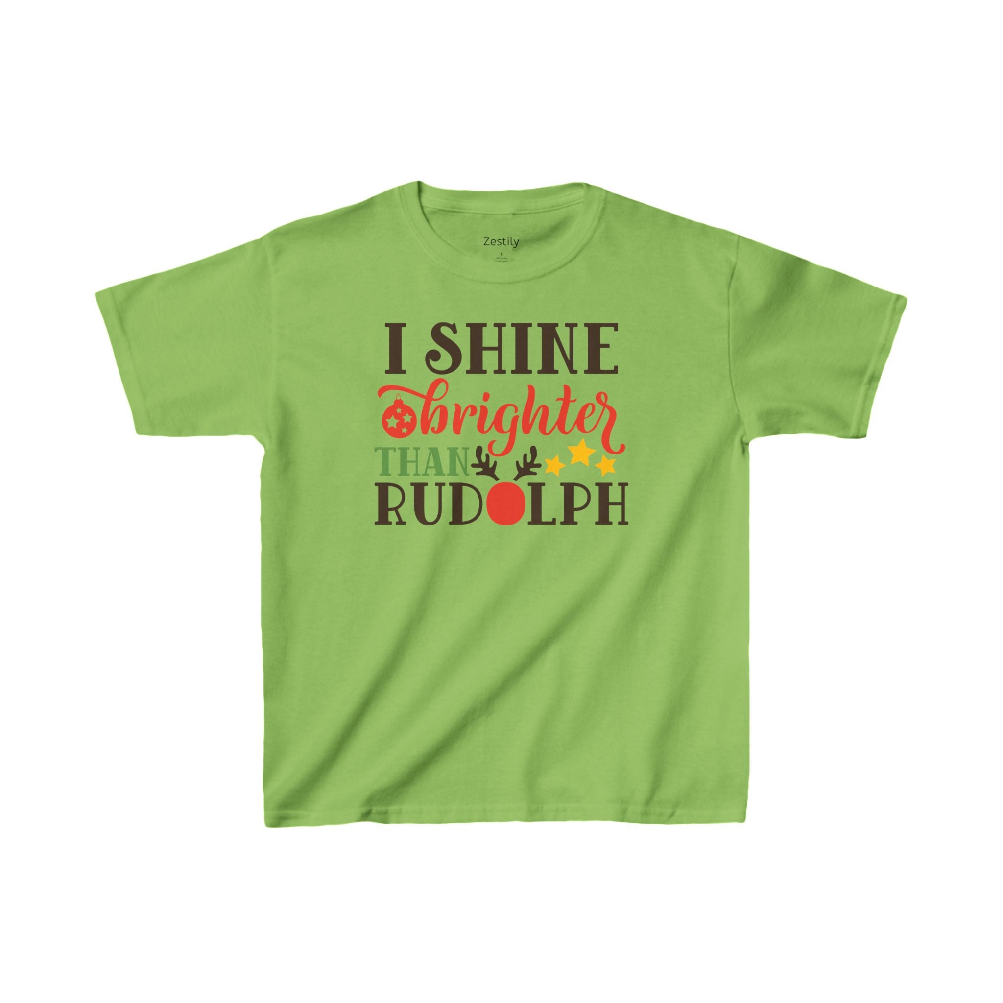 Kids Tee - I Shine Brighter Than Rudolph Christmas Shirt