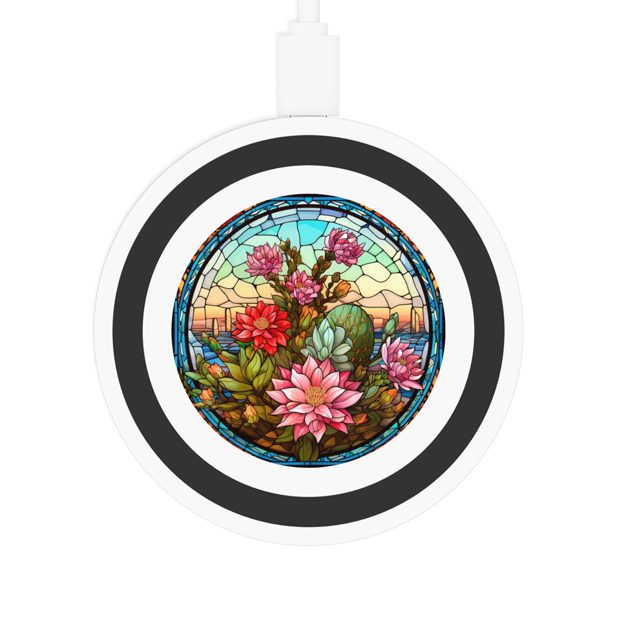 Artistic Floral Wireless Charging Pad Unique Phone Charger for Home & Office