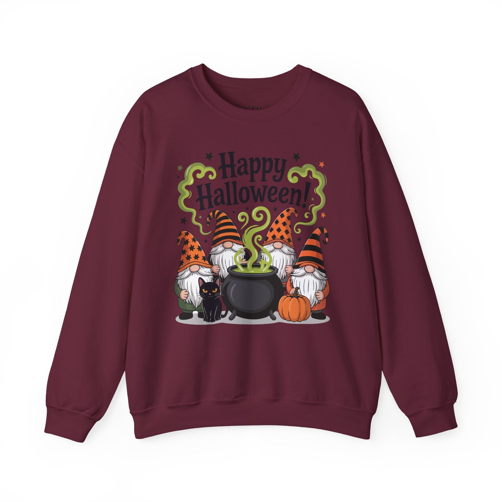 Halloween Gnome Crewneck Sweatshirt - Cozy Fall Apparel, Sweatshirt for Halloween Parties, October Celebrations, Seasonal Gift