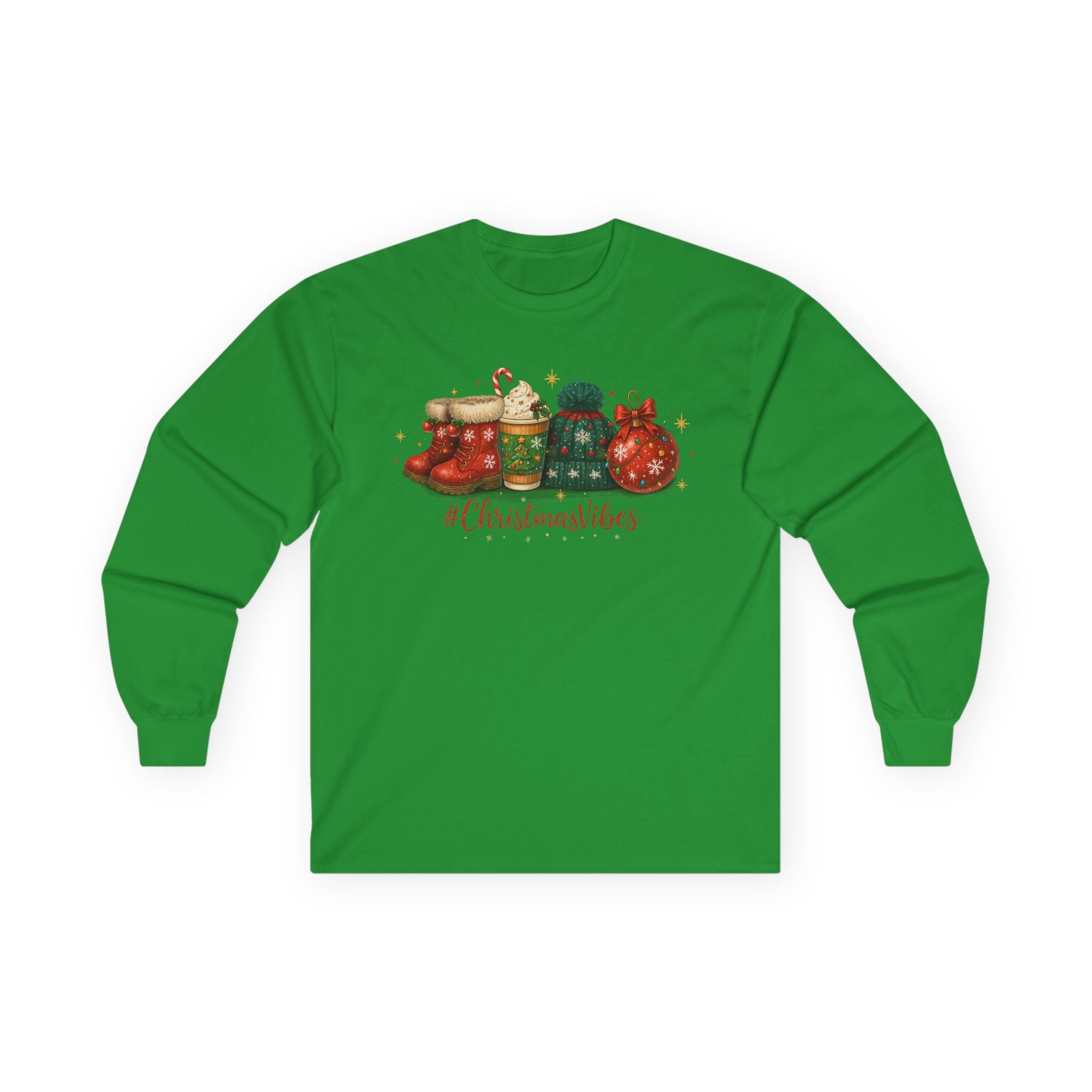 Christmas Long Sleeve Tee | #ChristmasVibes, Holiday Gift, Cotton Shirt, Festive Fashion, Cozy Wear