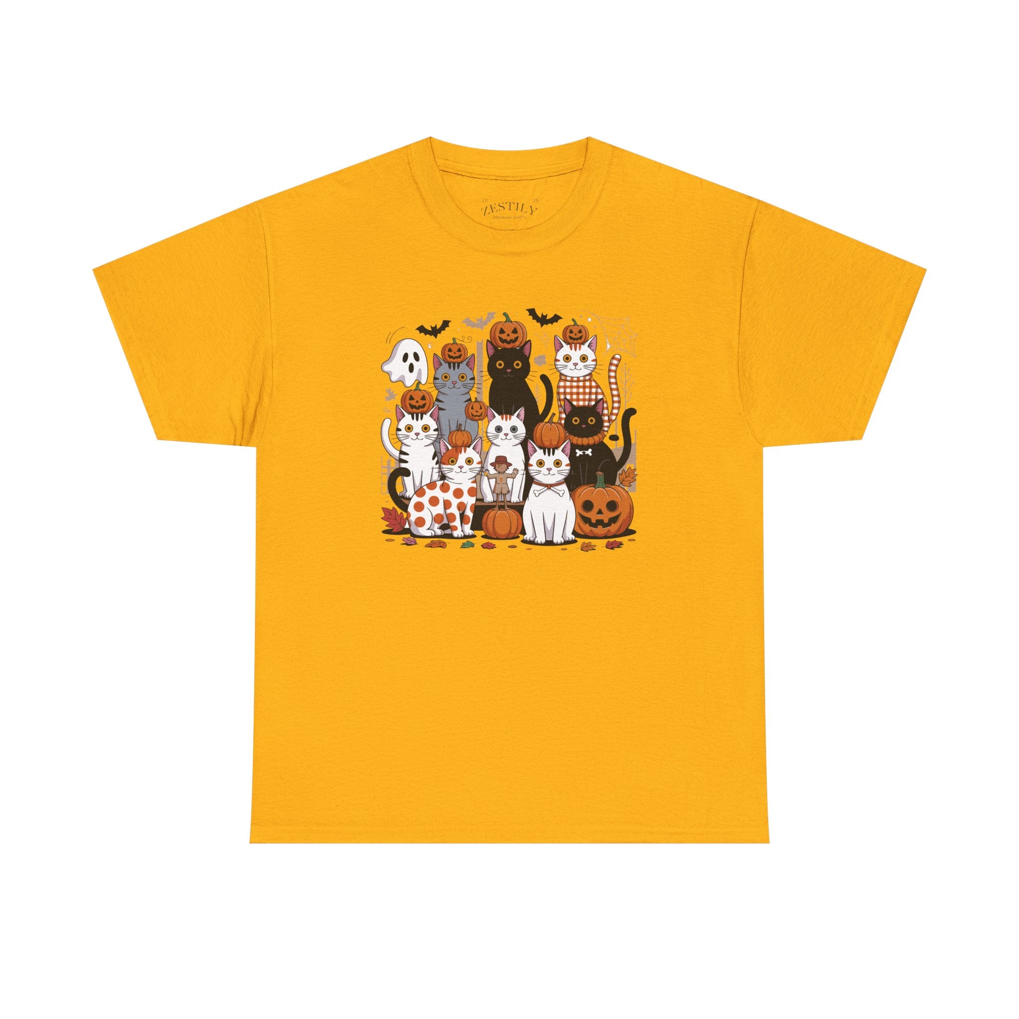 Halloween Cat Tee, Spooky Cat T-Shirt, Halloween Shirt, Cute Cat Graphic Tee, Fall Style Top, Pet Lover Gift