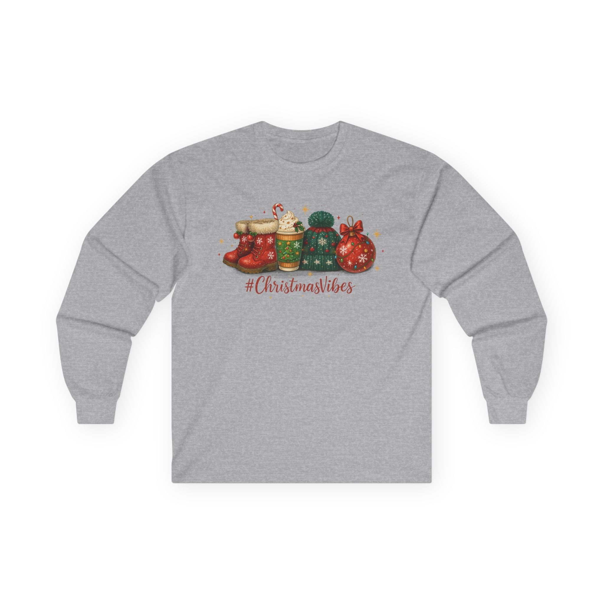 Christmas Long Sleeve Tee | #ChristmasVibes, Holiday Gift, Cotton Shirt, Festive Fashion, Cozy Wear