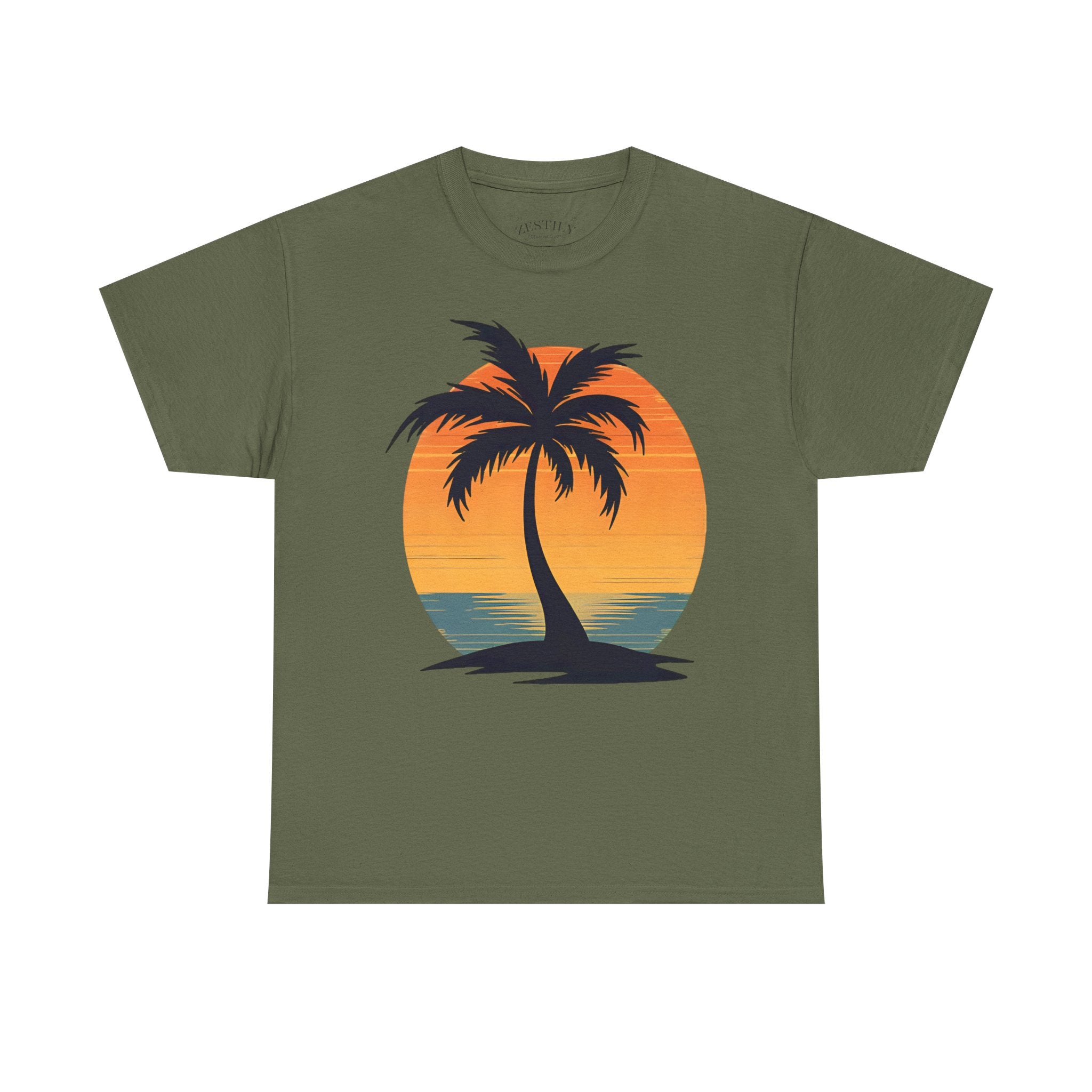 T-Shirt with Vintage Palm Tree Design - Summer Vibes, Relaxing Beach Life, Casual Wear, Gift for Nature Lovers
