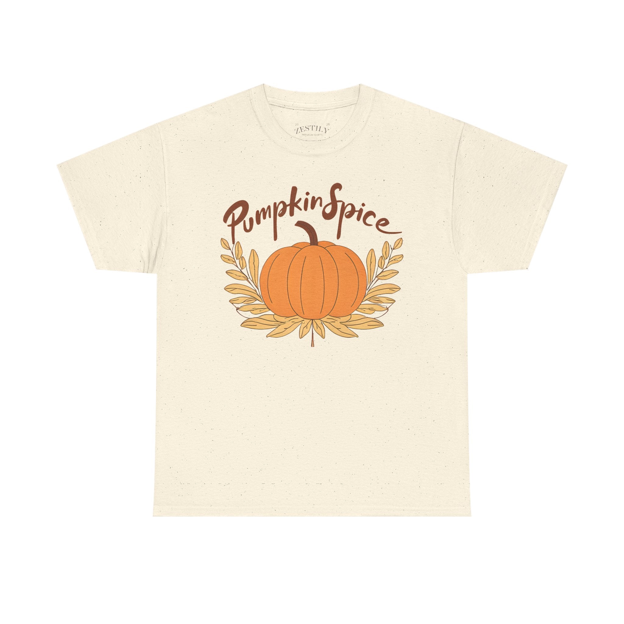 Pumpkin Spice Heavy Cotton Tee, Fall Fashion, Cozy T-Shirt, Autumn Vibe, Seasonal Style, Halloween Gatherings, Thanksgiving Apparel