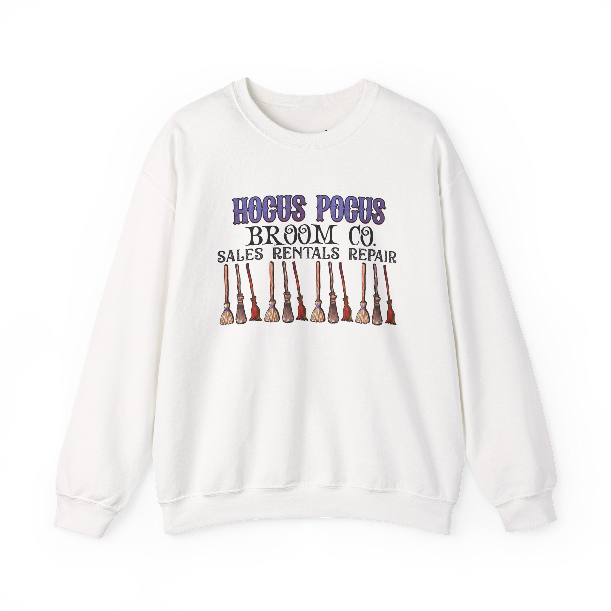 Hocus Pocus Broom Co. Sweatshirt, Cozy Halloween Crewneck, Witchy Gift, Fall Apparel, Sweatshirt