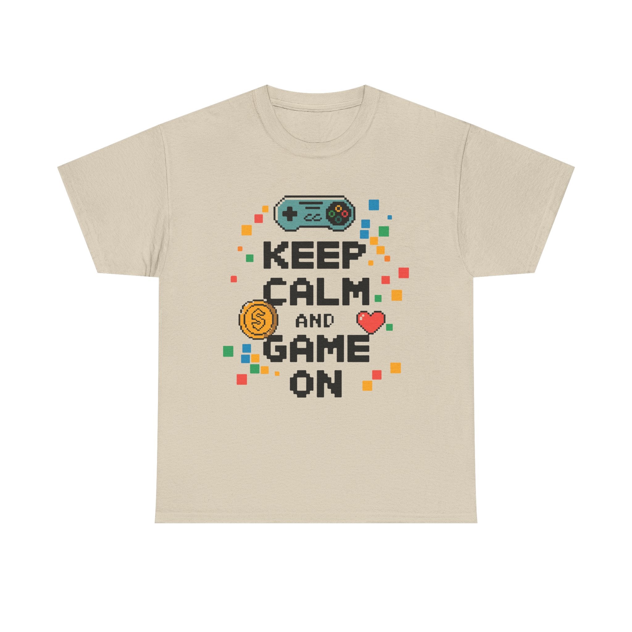 Keep Calm and Game On Heavy Cotton Tee Perfect for Gamers T-Shirt
