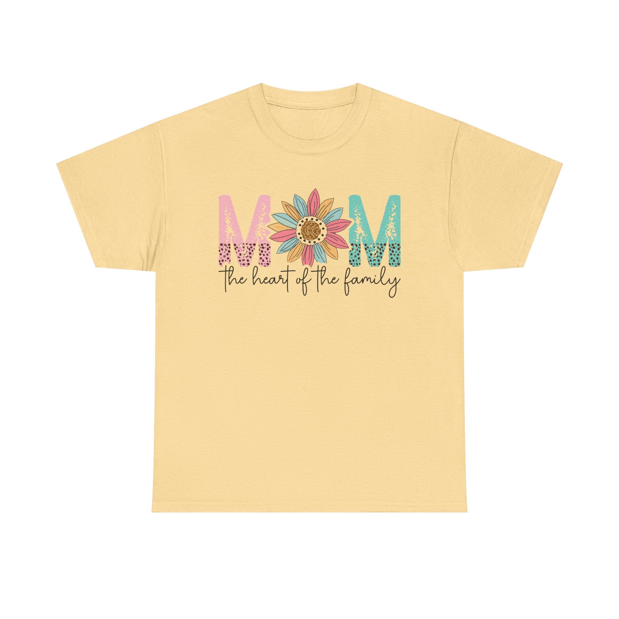 Mom Heart of the Family Heavy Cotton Tee Mother's Day T-Shirt