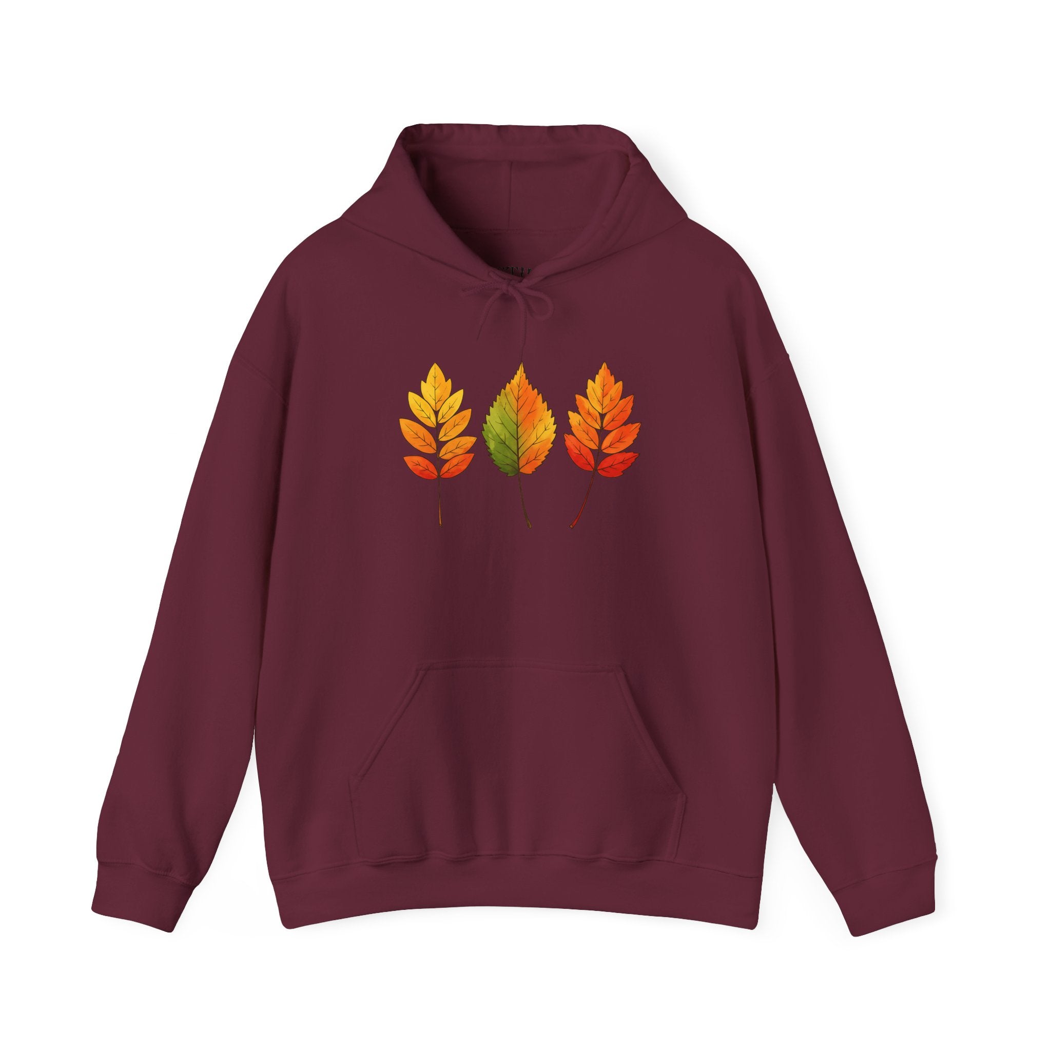 Autumn Leaves Hoodie, Cozy Fall Sweatshirt, Hooded Sweatshirt, Nature Inspired Apparel, Seasonal Wardrobe Essential