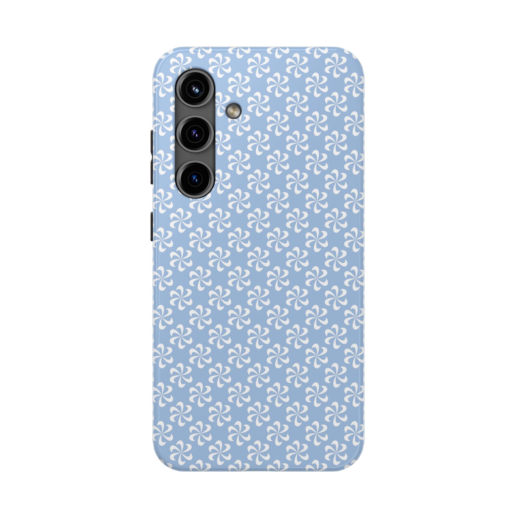 Pastel Blue & White Fan Tough Mobile Phone Case