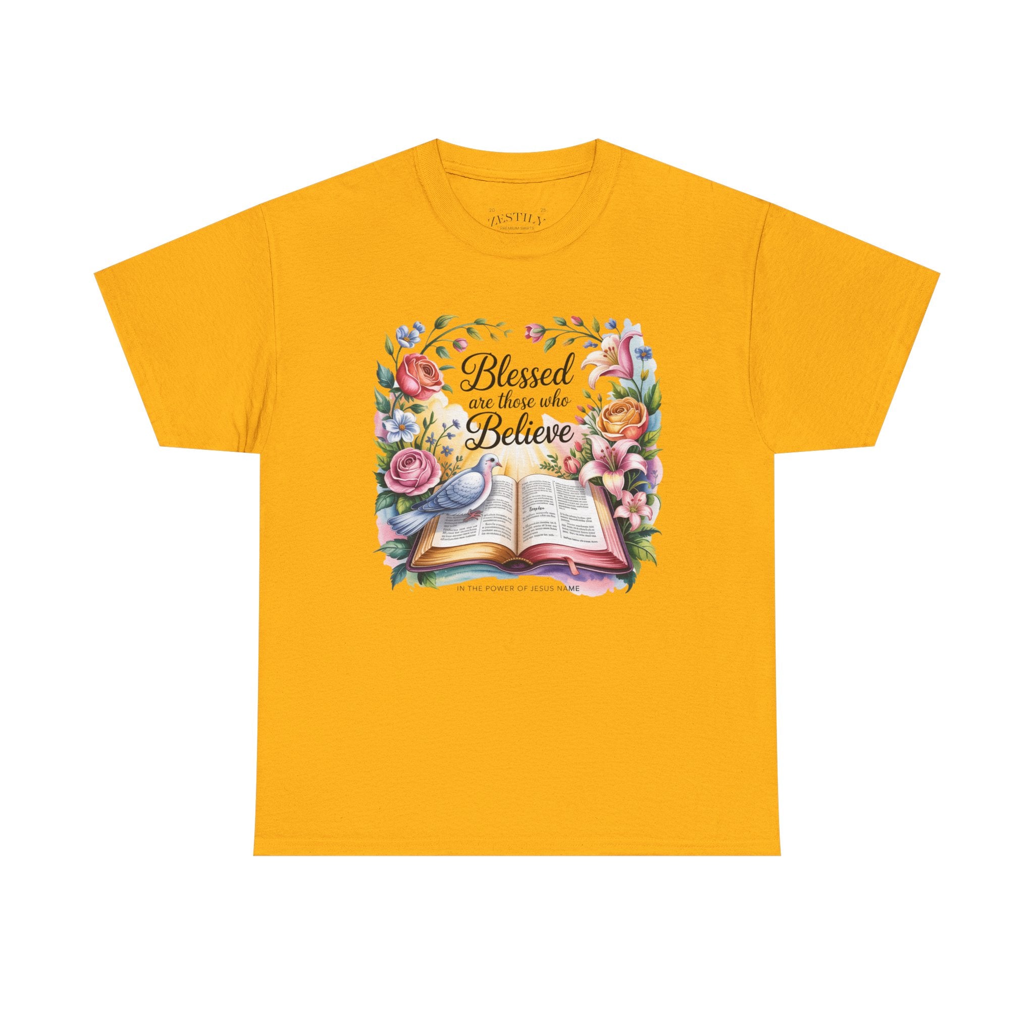 Blessed Heavy Cotton Tee | Inspirational Shirt for Believers, Faith-Based Gift, Christian Apparel, Uplifting T-Shirt