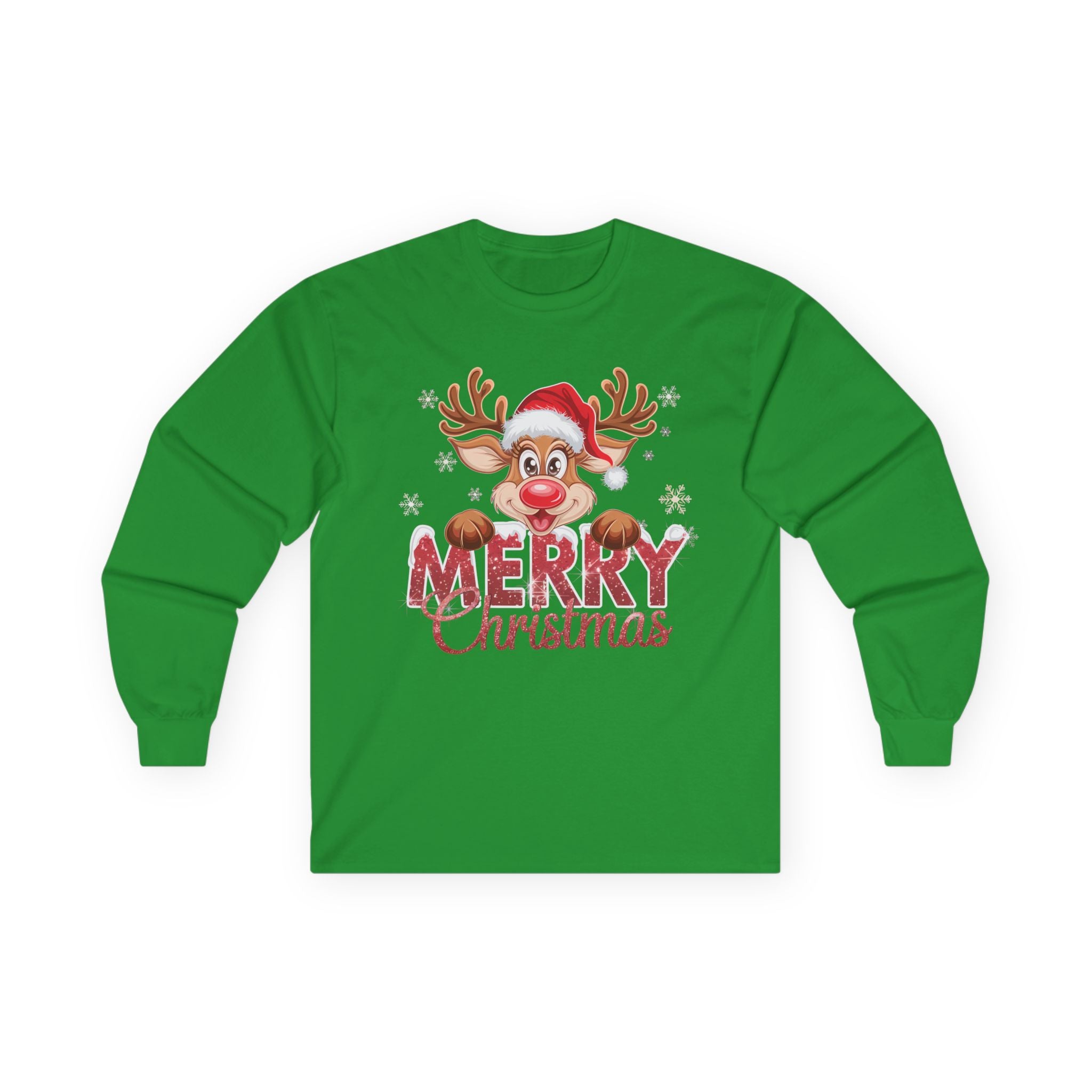 Merry Christmas Long Sleeve Tee, Holiday Shirt, Christmas Gift, Family Gathering Apparel, Winter Wear, Festive Top