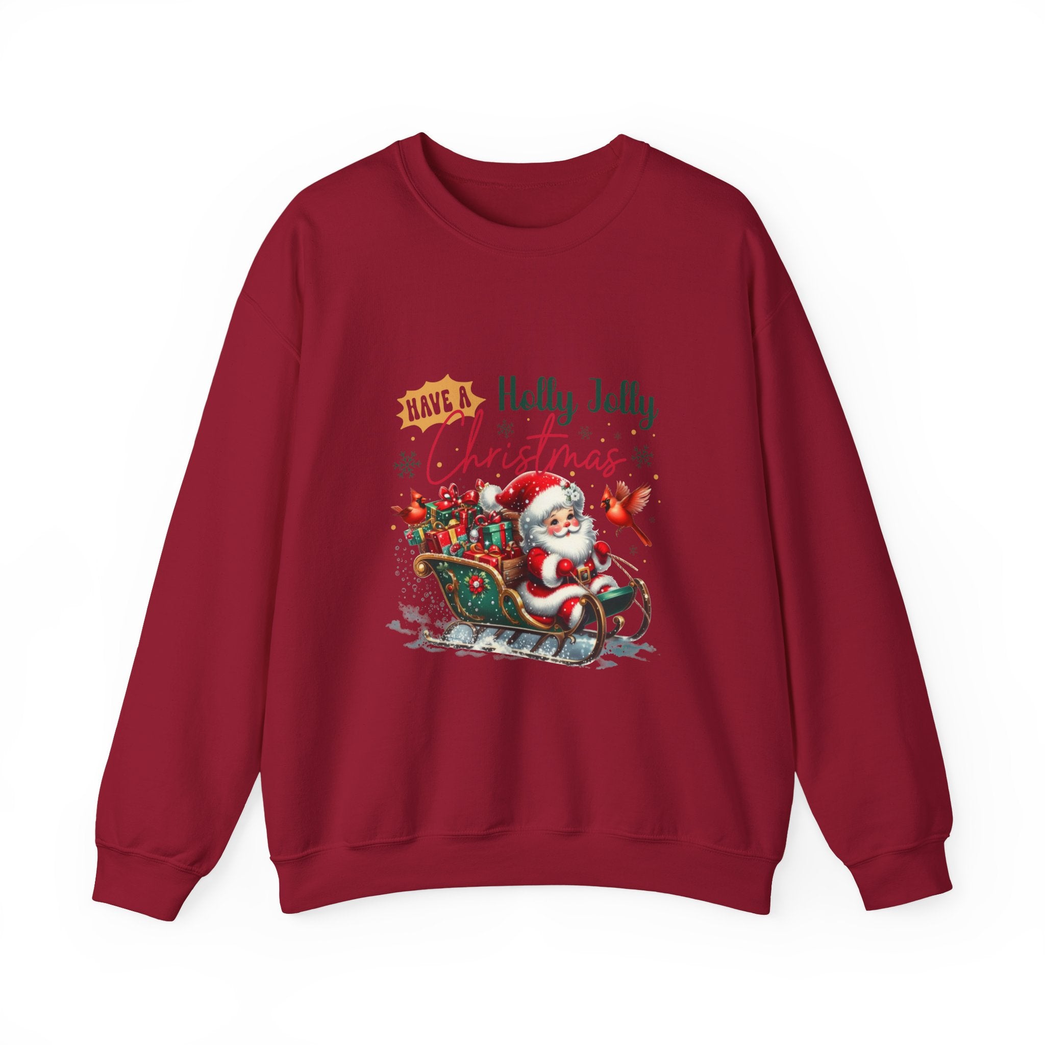 Festive Holiday Sweatshirt with Santa Design, Christmas Gift, Cozy Sweat, Crewneck, Great for Winter Gatherings