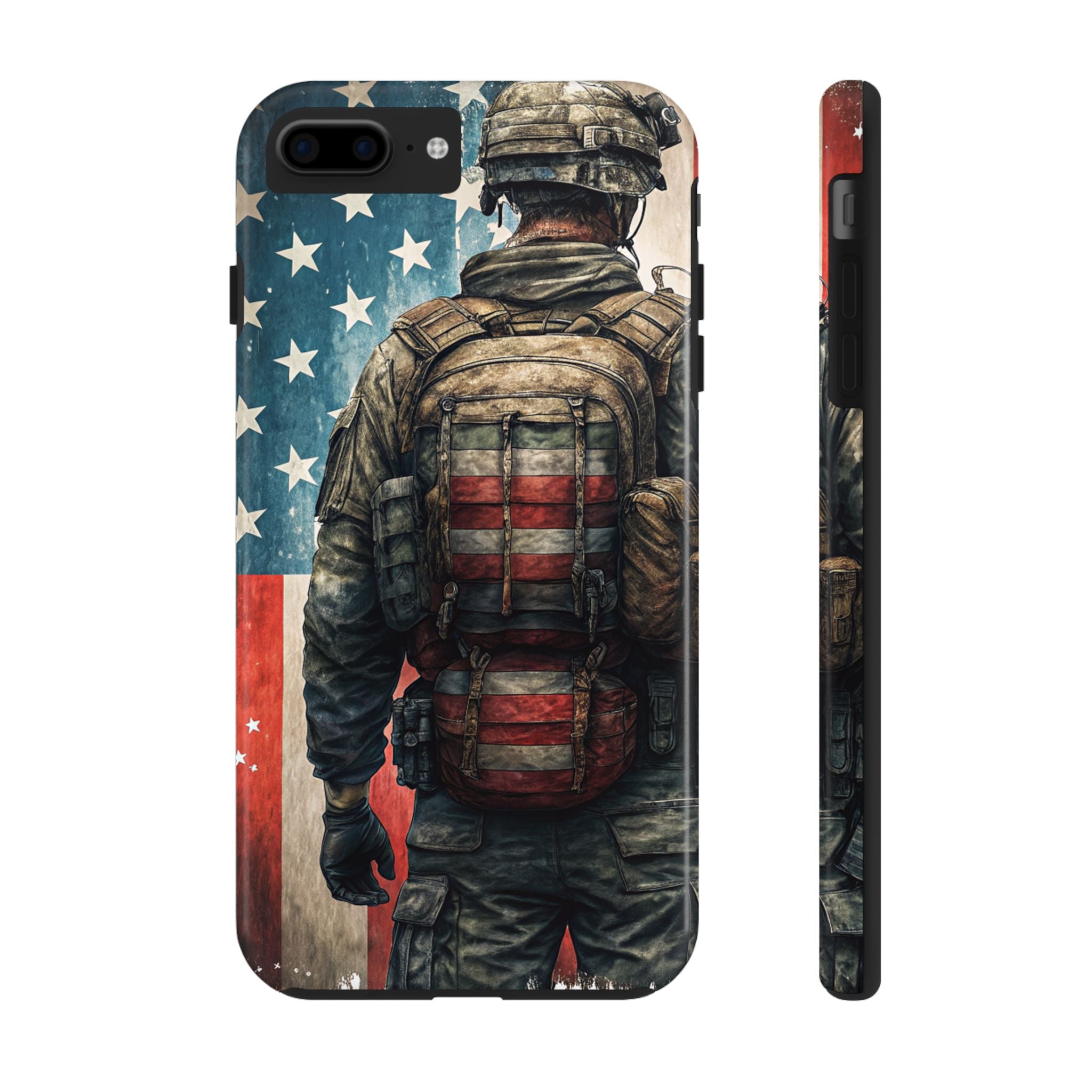 Patriotic American Soldier Military Tough iPhone Samsung Case Durable Protection For On The Go