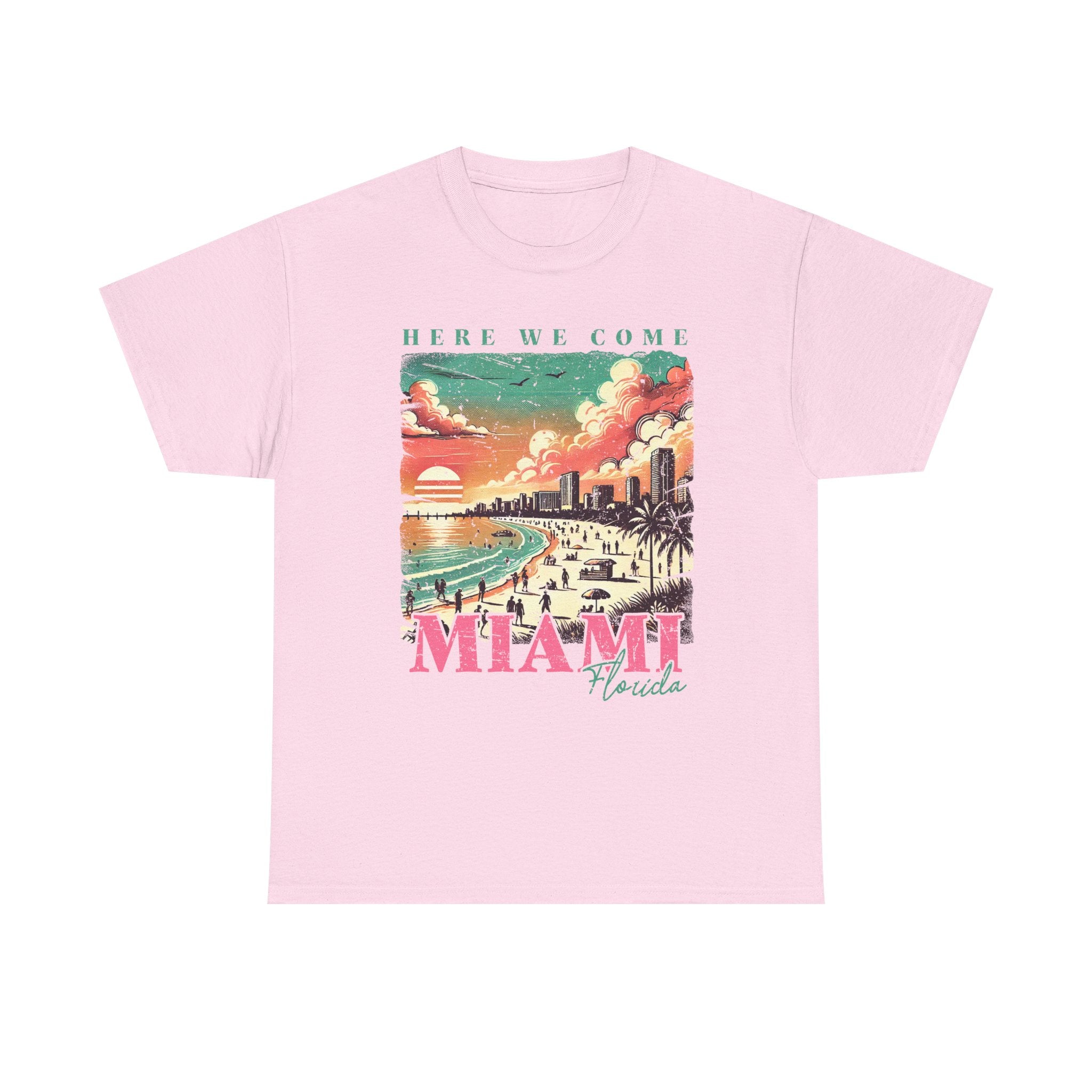 Miami Beach Vibes Cotton Tee, Summer Shirt, Vacation Apparel, Travel Gift, Beachwear