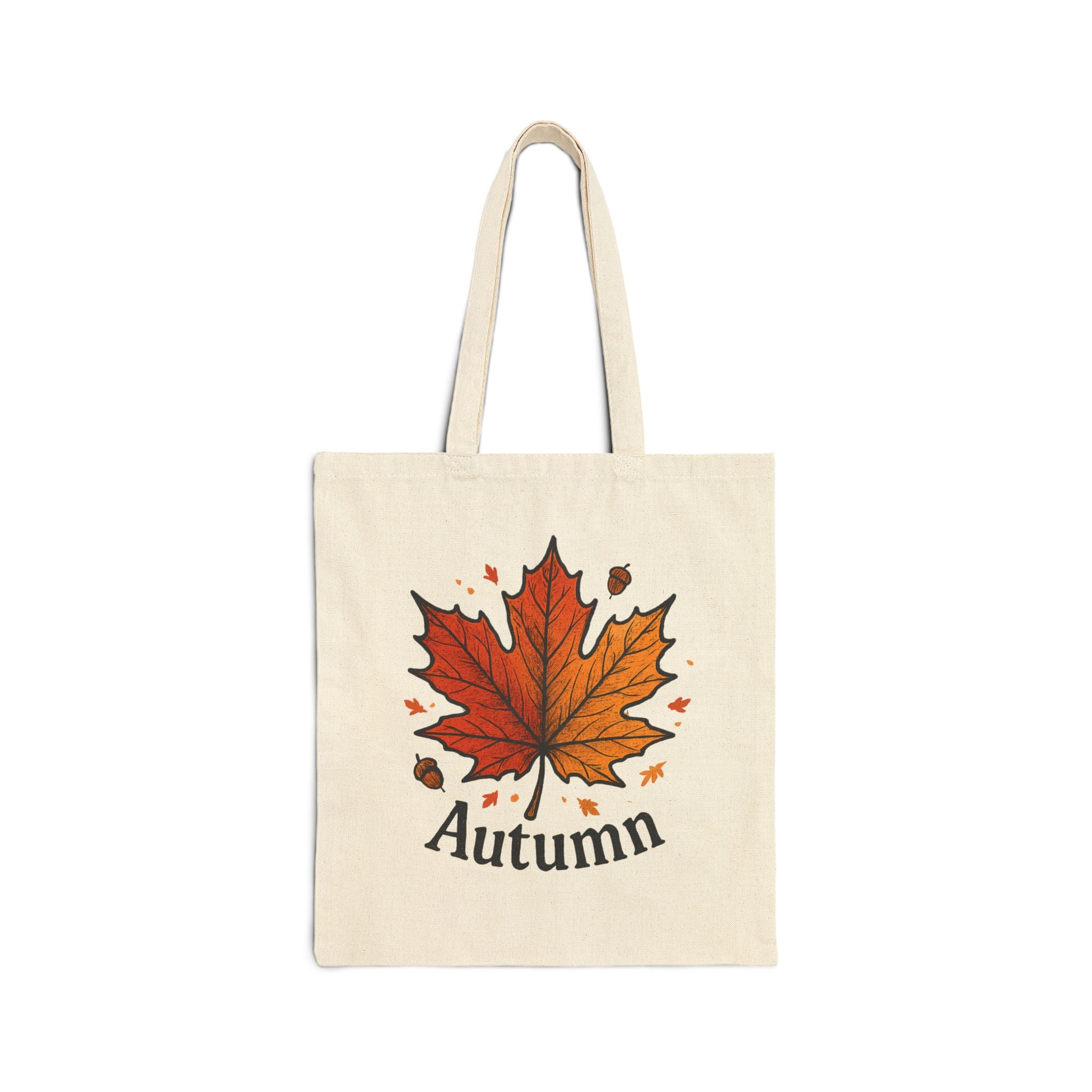 Autumn Leaf Cotton Canvas Tote Bag, Fall Tote, Eco-Friendly Shopping Bag, Pumpkin Spice Vibes, Perfect for Harvest Festival
