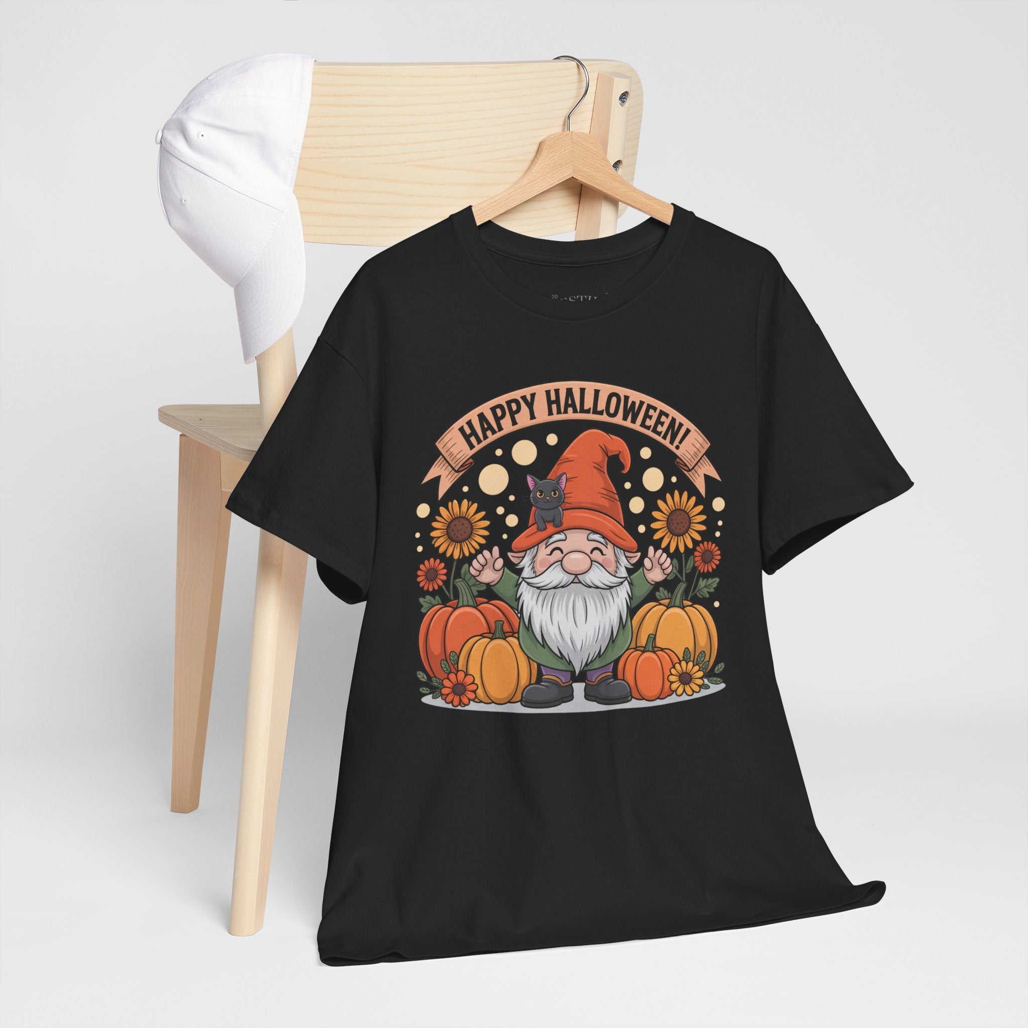 Halloween Gnome Tee, Cotton Shirt, Funny Halloween Gift, Autumn Apparel, Festive T-Shirt, October Celebration Wear