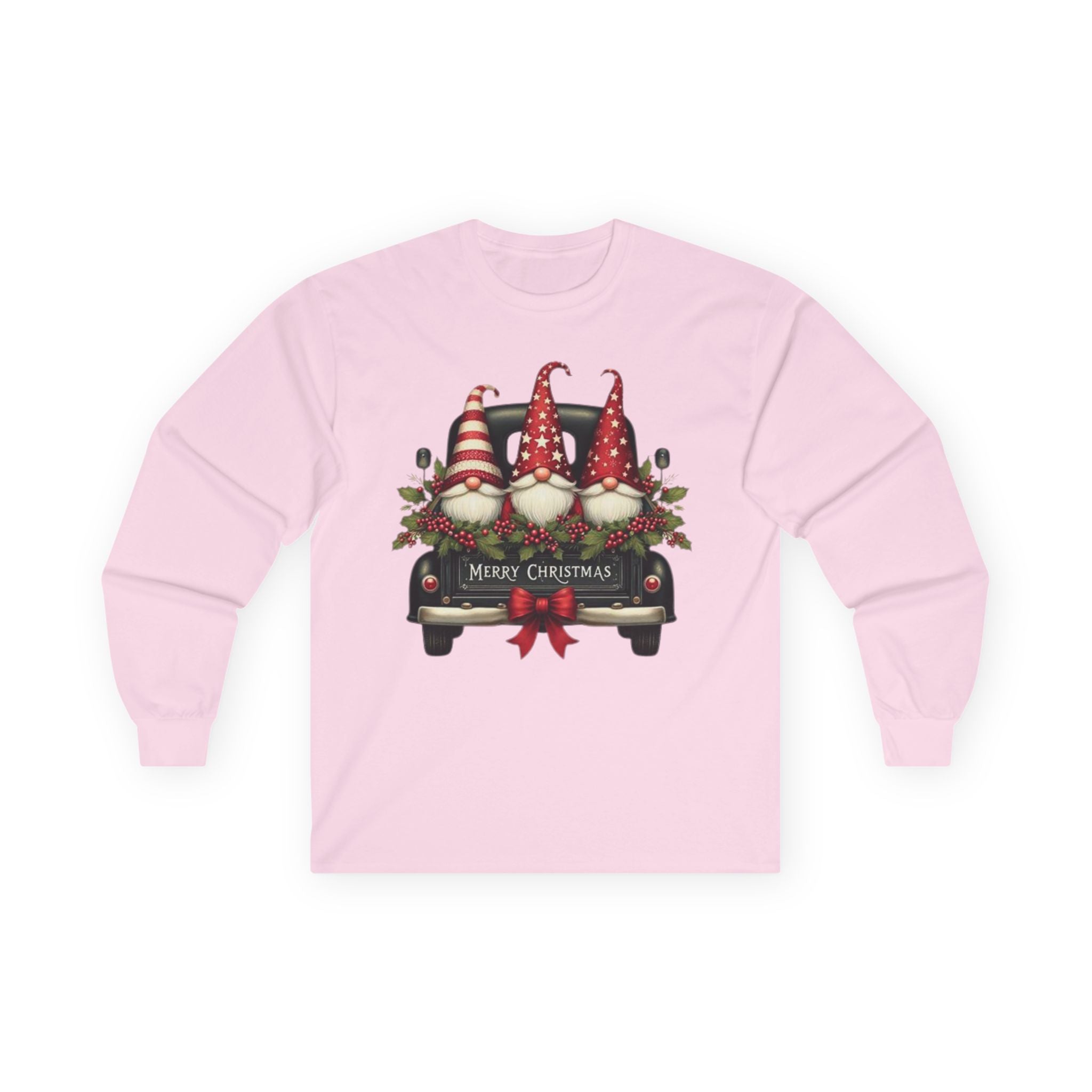 Long Sleeve Tee - Merry Christmas Gnome Design | Festive Holiday Apparel, Winter Wardrobe, Christmas Gifts, Cozy Style