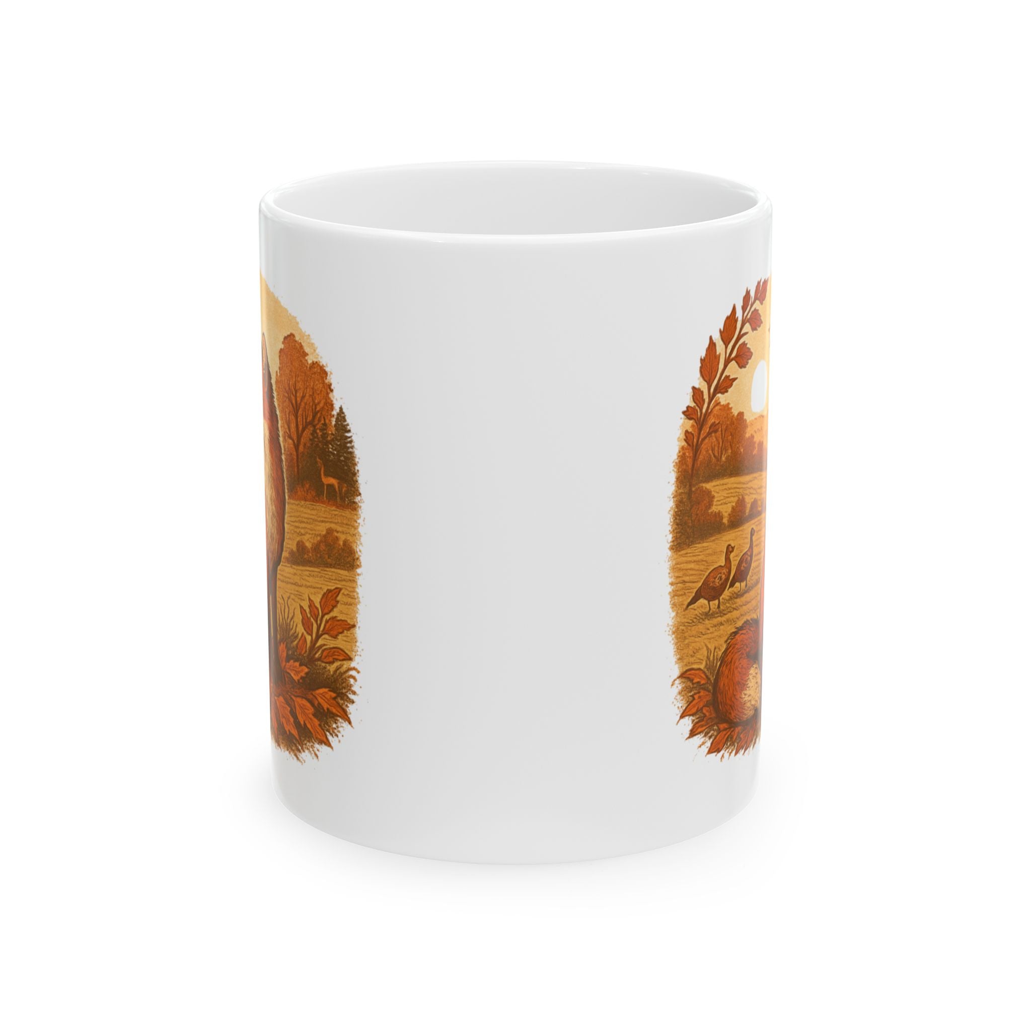 Autumn-Themed Fox Ceramic Mug - Cozy Fall Vibes, Perfect Gift for Coffee Lovers, Thanksgiving Decor, Seasonal Kitchenware