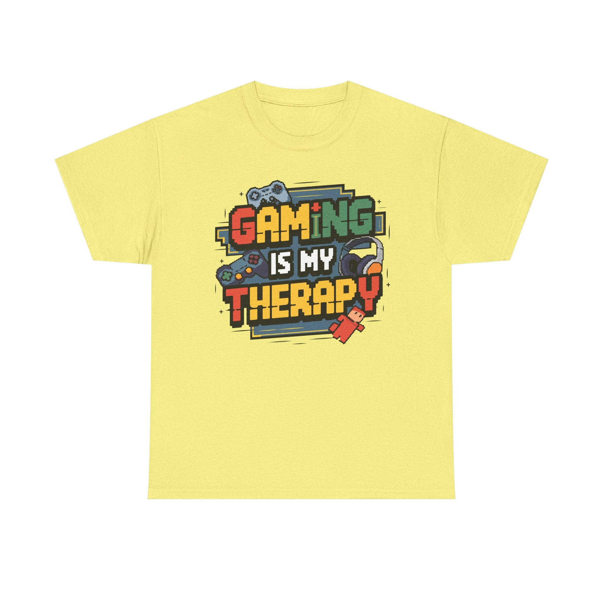 Gaming Is My Therapy Heavy Cotton Tee Perfect Gift for Gamers T-Shirt