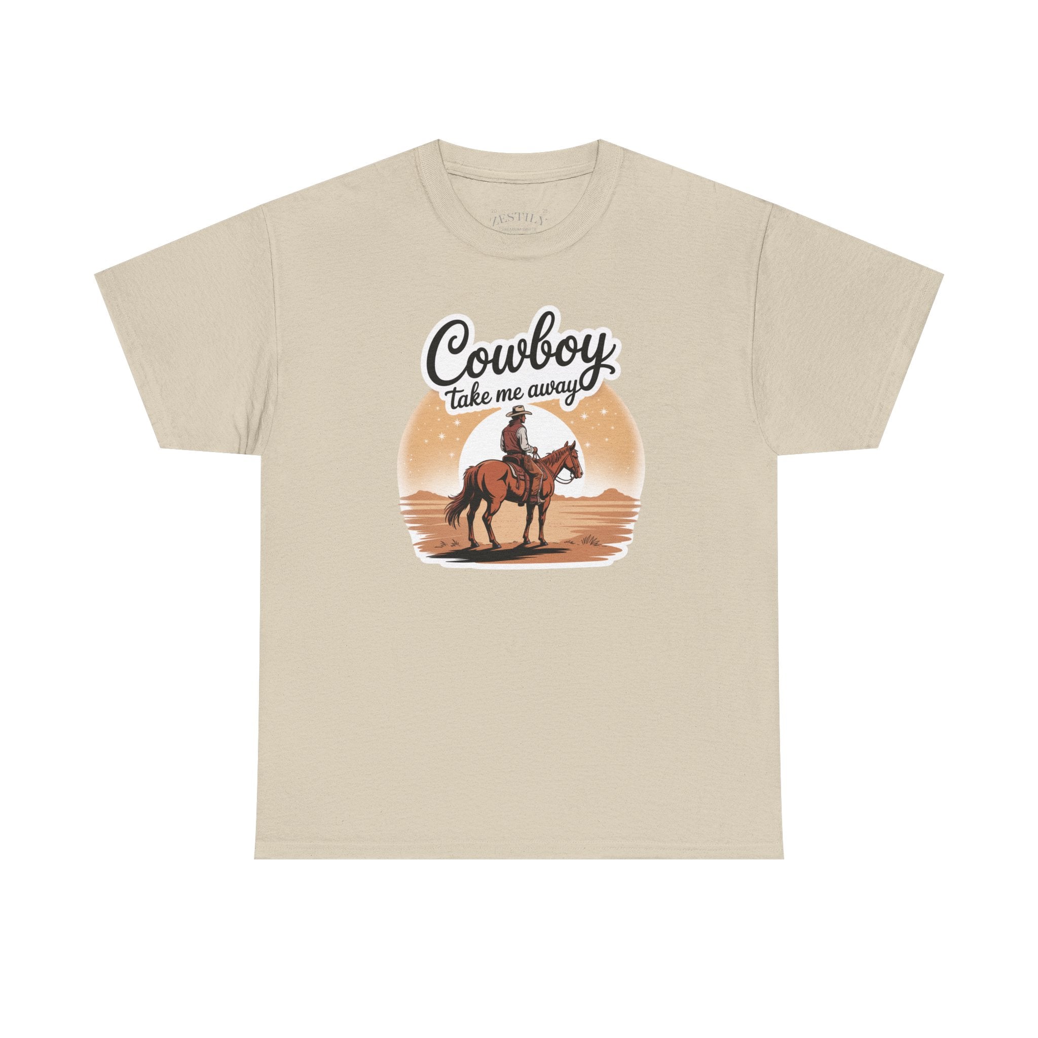 Cowboy Take Me Away Tee, Western T-Shirt, Casual Wear, Gift for Cowboy Lovers, Rodeo Apparel, Cowgirl Fashion