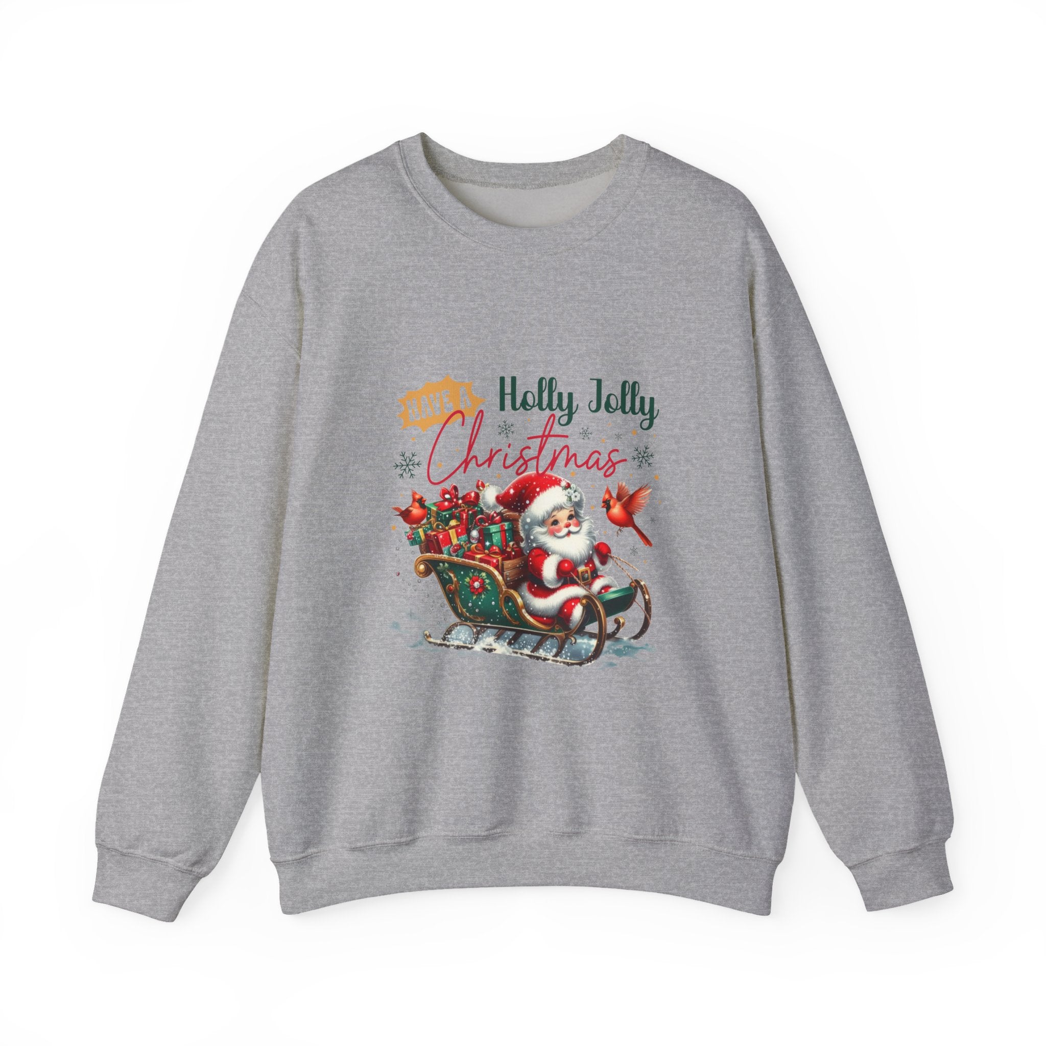 Festive Holiday Sweatshirt with Santa Design, Christmas Gift, Cozy Sweat, Crewneck, Great for Winter Gatherings