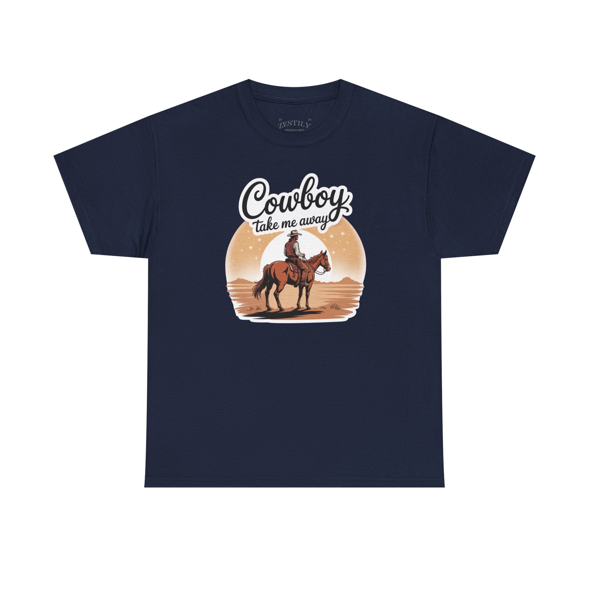 Cowboy Take Me Away Tee, Western T-Shirt, Casual Wear, Gift for Cowboy Lovers, Rodeo Apparel, Cowgirl Fashion