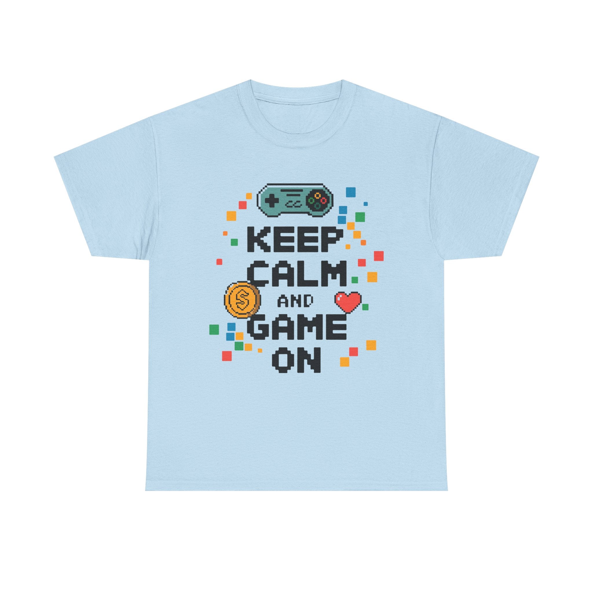 Keep Calm and Game On Heavy Cotton Tee Perfect for Gamers T-Shirt