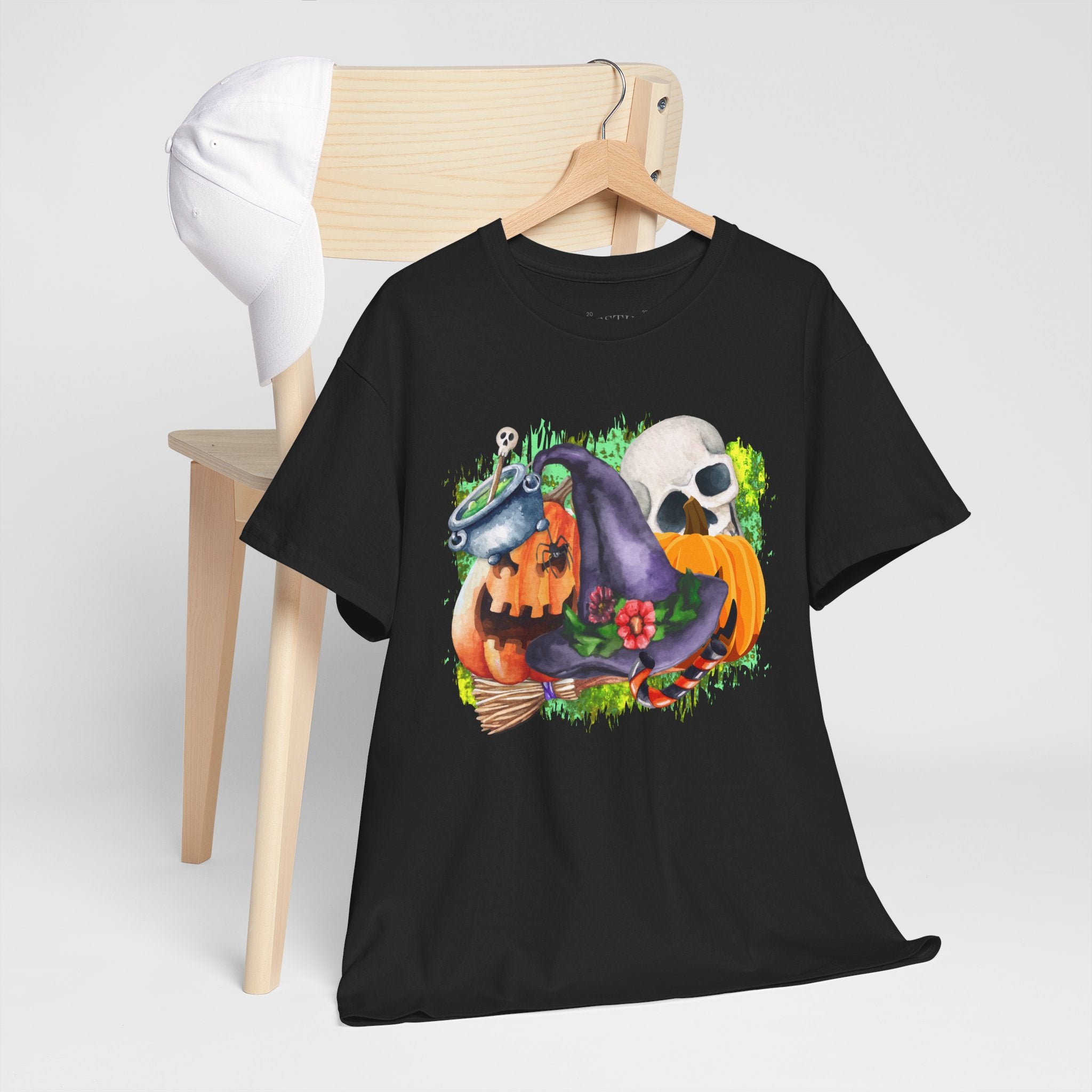 Halloween Graphic Tee, Heavy Cotton Tee, Spooky T-Shirt, Autumn Fashion, Fall Celebration Wear, Perfect for Halloween Parties