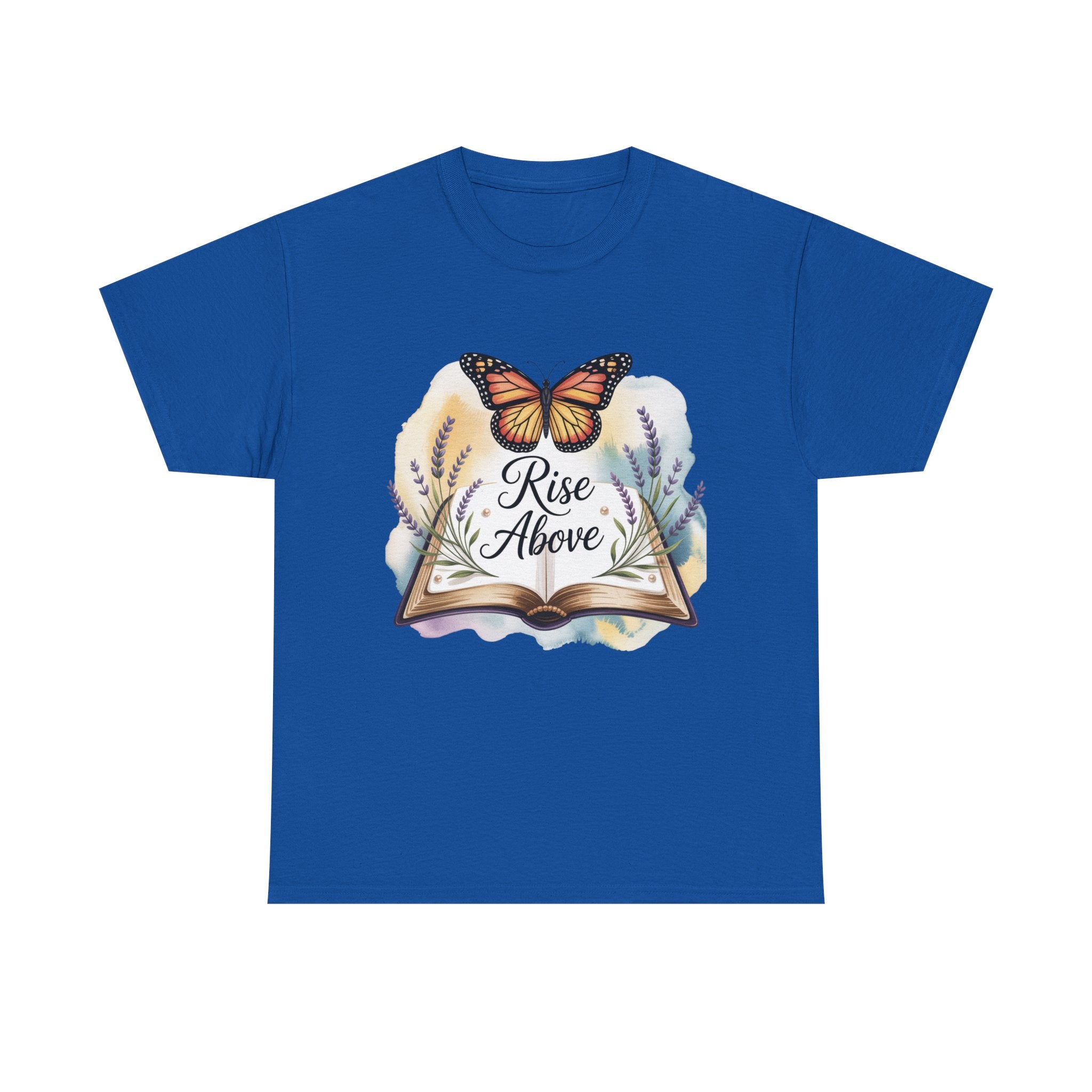 Rise Above Inspirational Tee, Motivational Gift Shirt, Butterfly Graphic Tee, Cotton Tee, Perfect for Christian Faith