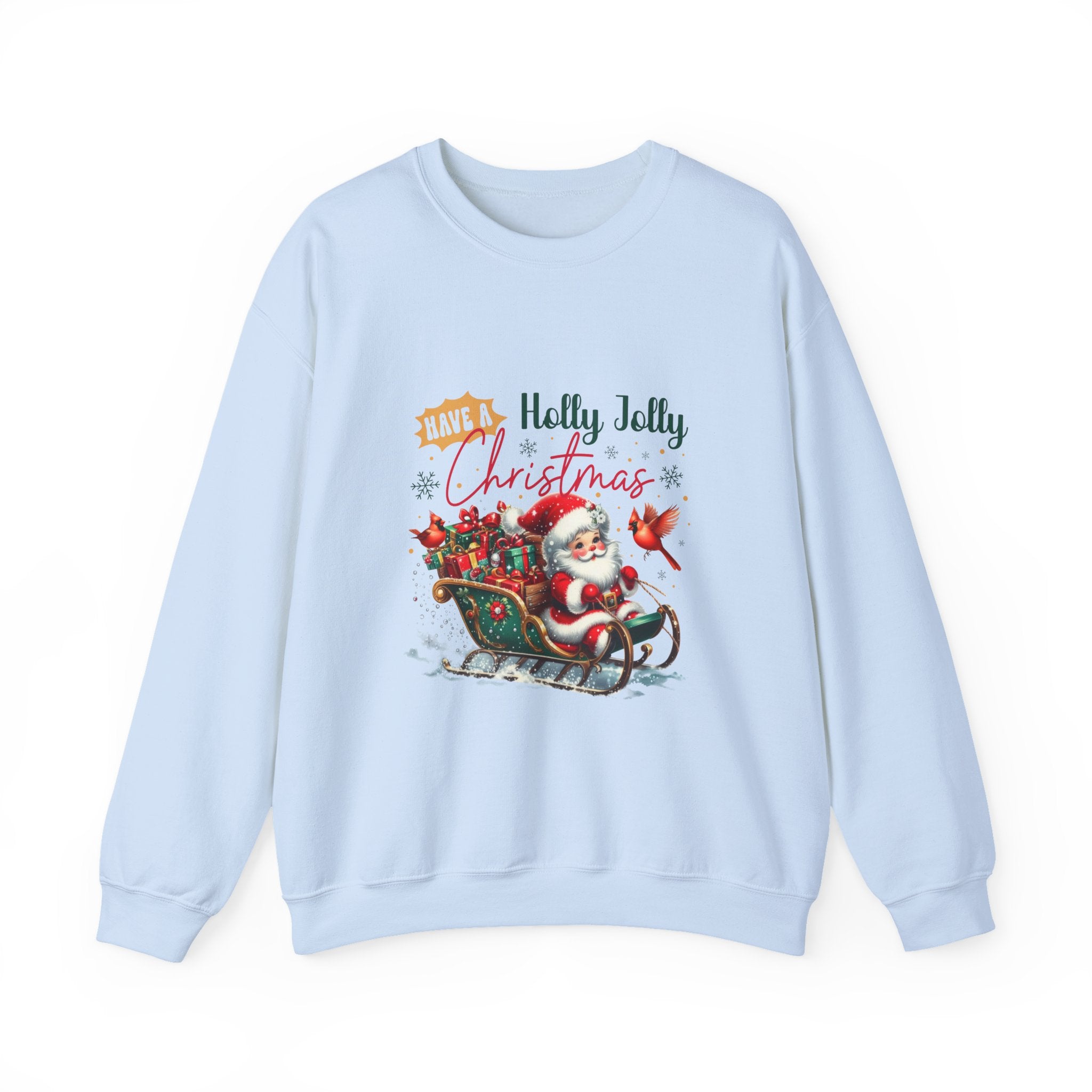 Festive Holiday Sweatshirt with Santa Design, Christmas Gift, Cozy Sweat, Crewneck, Great for Winter Gatherings