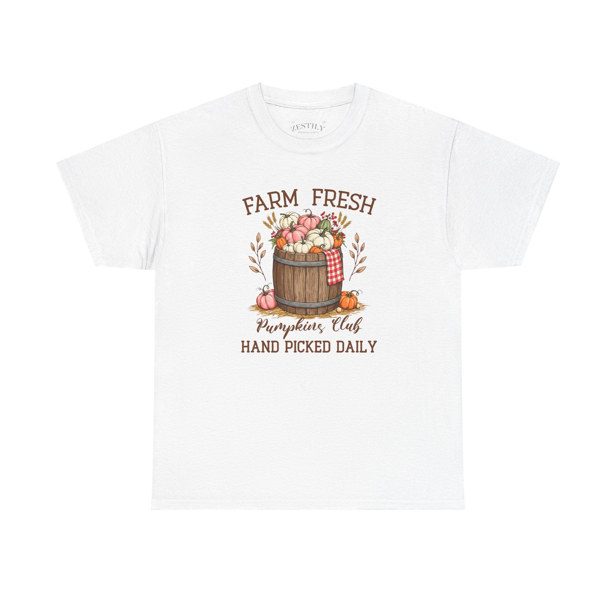 Farm Fresh Pumpkins Club Tee - Cozy Fall Style, Autumn Harvest Shirt, Gift for Pumpkin Lovers, Seasonal Apparel, Halloween Gathering Top