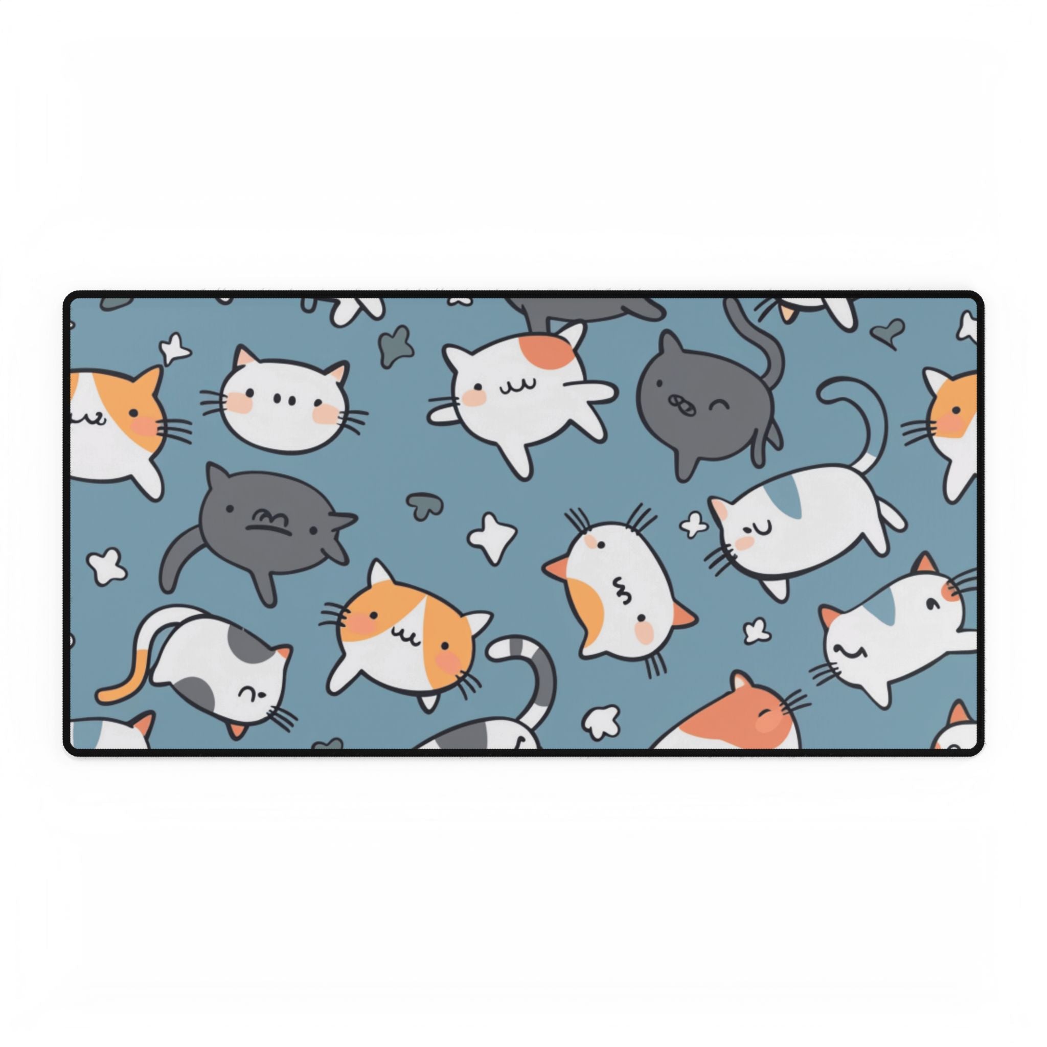 Blue Cats Desk Mat