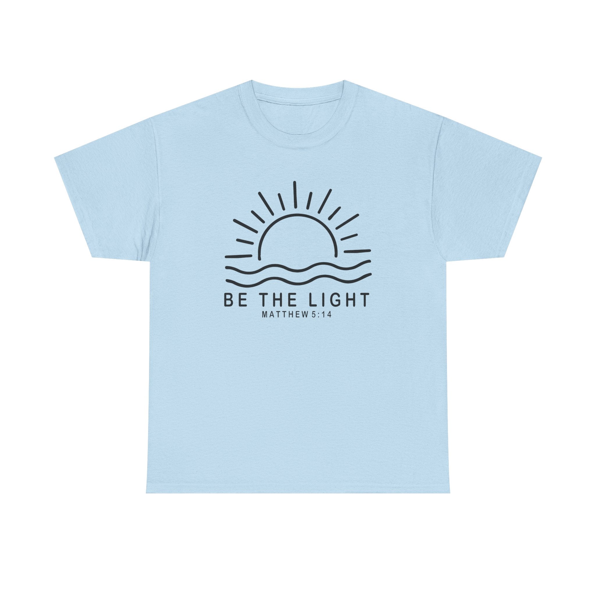 Inspirational Christian Heavy Cotton Tee "Be The Light" Matthew 5:14 T-Shirt