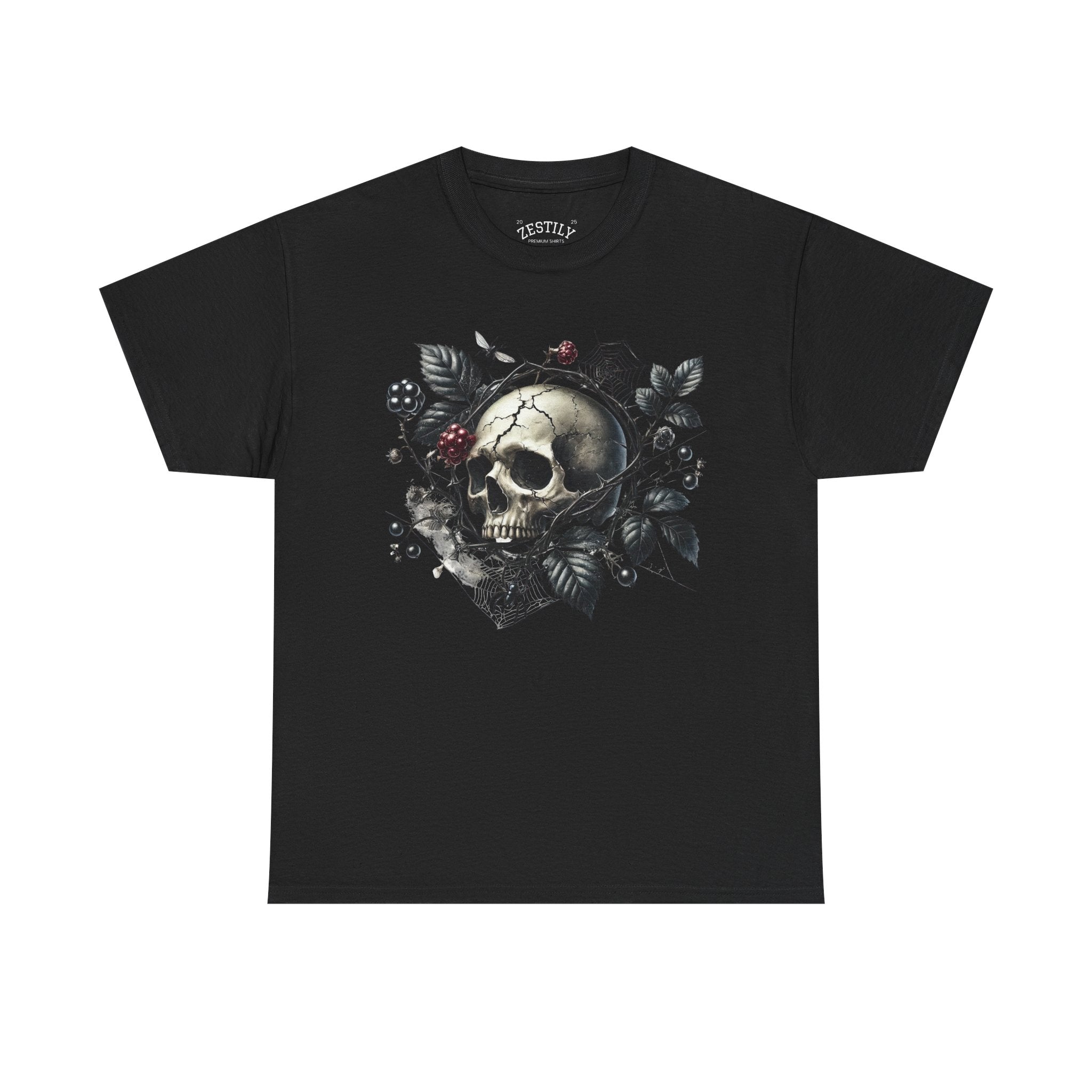 Gothic Skull Tee | Heavy Cotton T-Shirt for Trendy Styles, Grunge Aesthetics, Halloween, Everyday Wear, Unique Gift