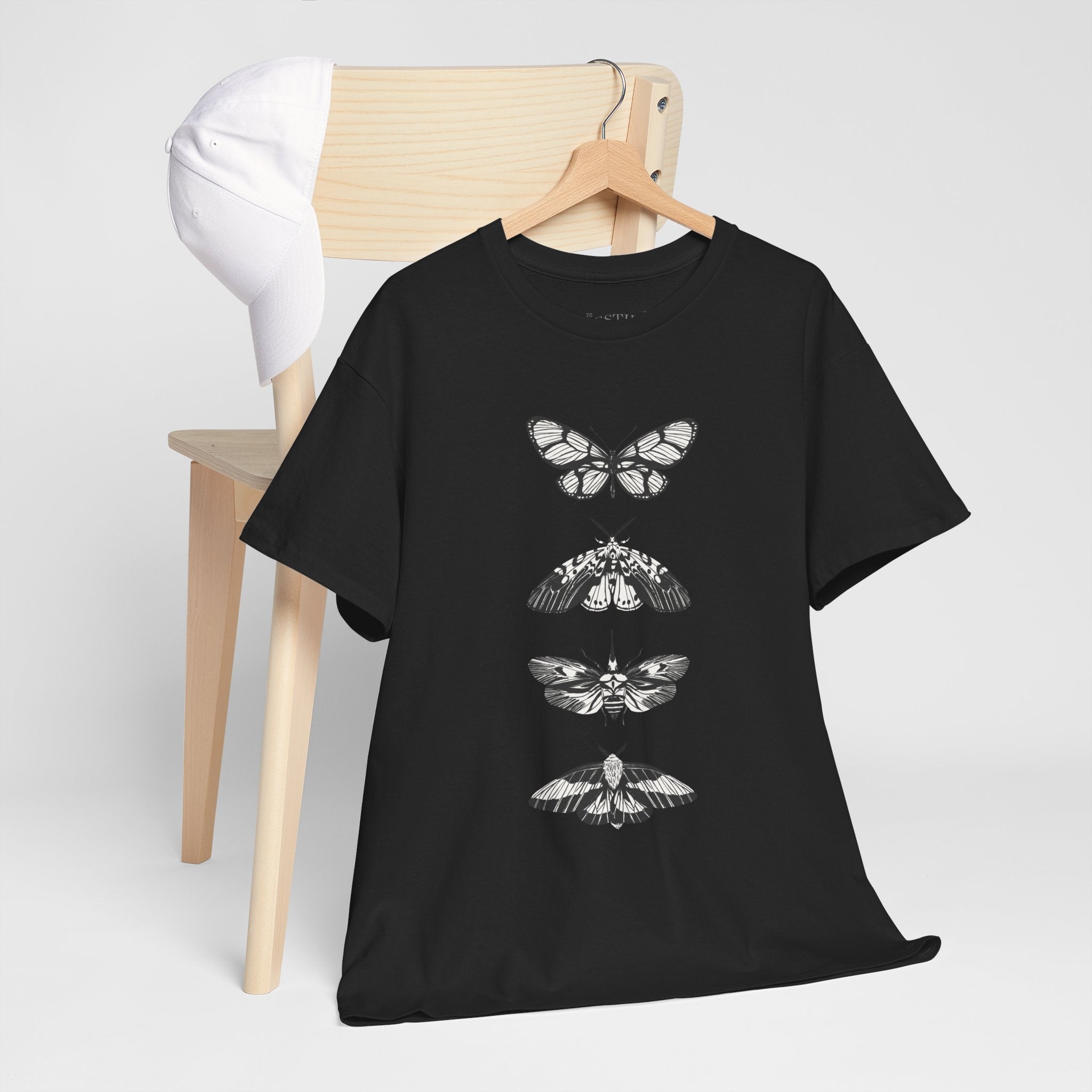 Botanical Moth Print Tee, Graphic T-Shirt, Nature Lover Gift, Cotton Tee, Vintage Style T-Shirt, Summer Casual Wear