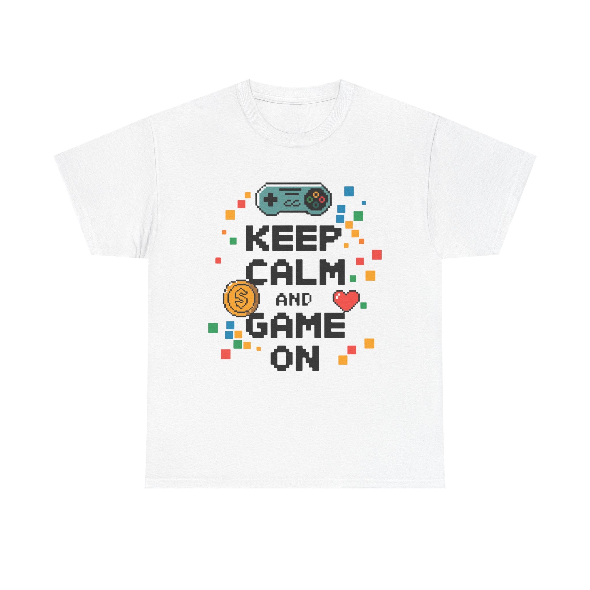 Keep Calm and Game On Heavy Cotton Tee Perfect for Gamers T-Shirt