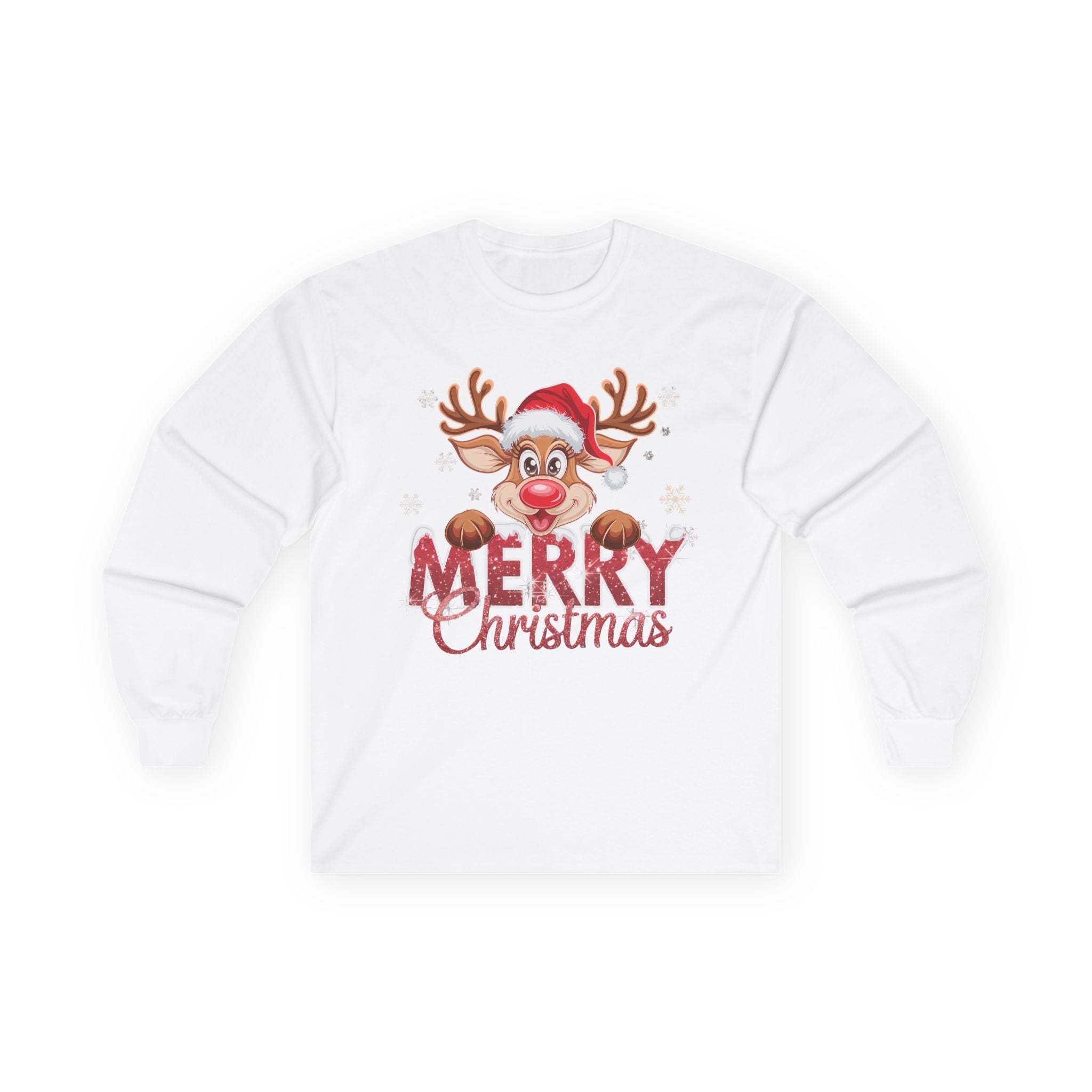 Merry Christmas Long Sleeve Tee, Holiday Shirt, Christmas Gift, Family Gathering Apparel, Winter Wear, Festive Top