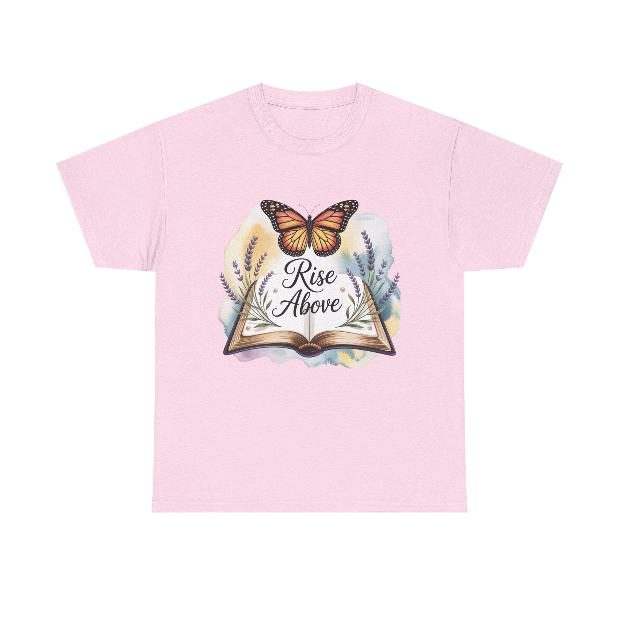 Rise Above Inspirational Tee, Motivational Gift Shirt, Butterfly Graphic Tee, Cotton Tee, Perfect for Christian Faith