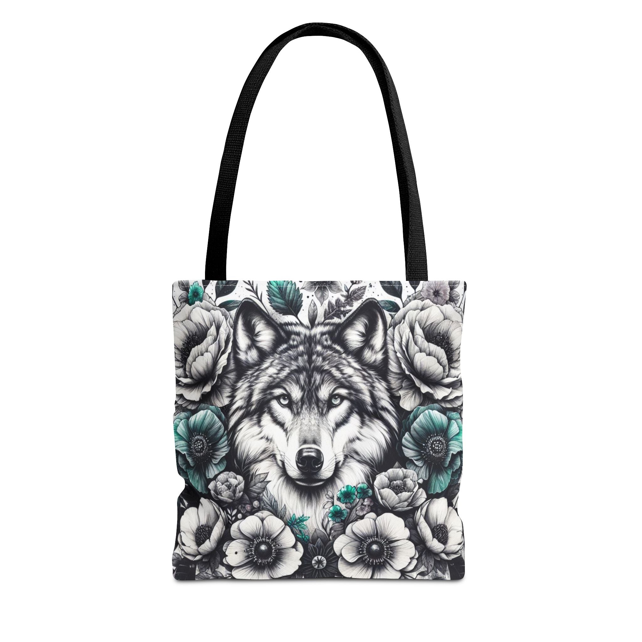 Wolf & Flowers Tote Bag