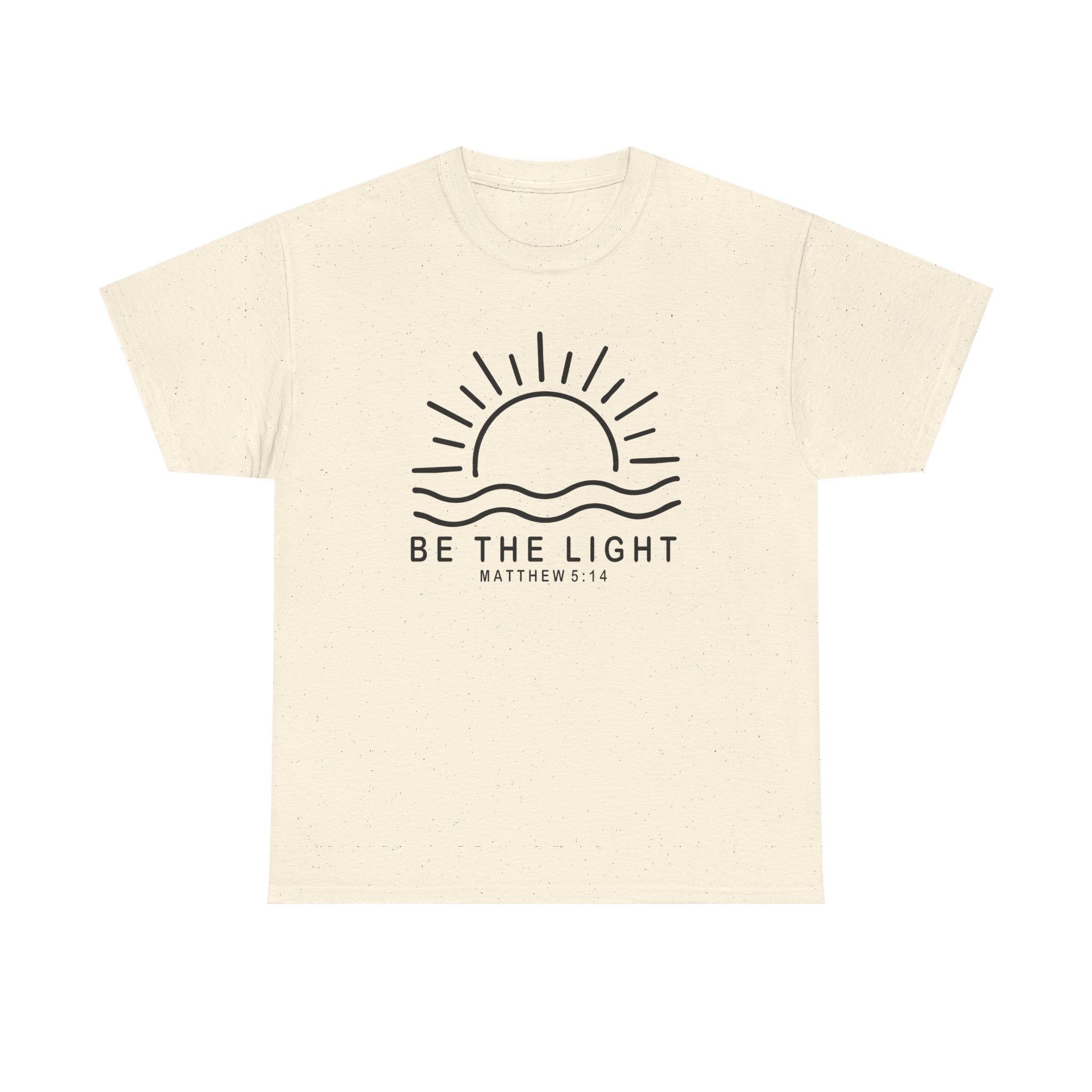 Inspirational Christian Heavy Cotton Tee "Be The Light" Matthew 5:14 T-Shirt