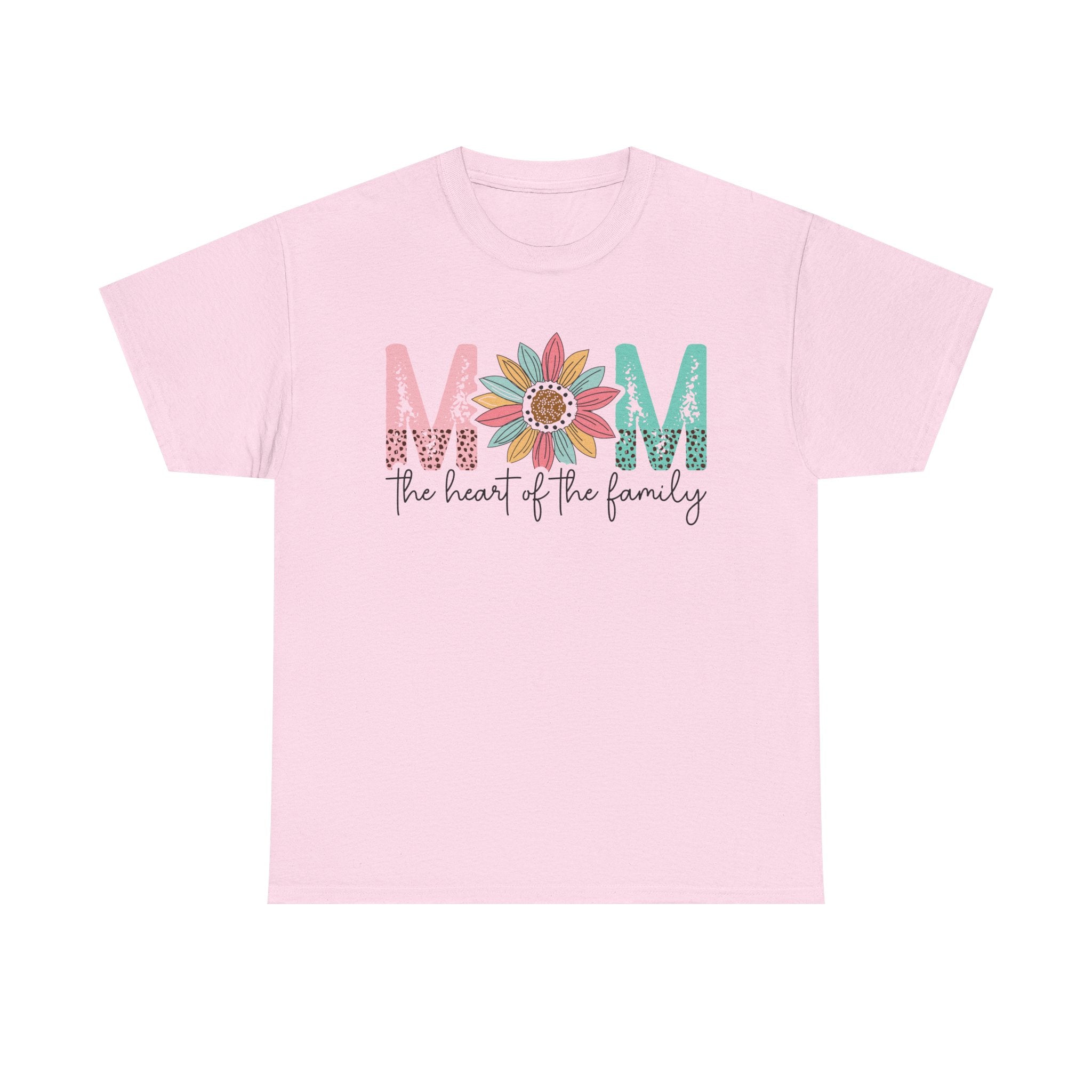 Mom Heart of the Family Heavy Cotton Tee Mother's Day T-Shirt