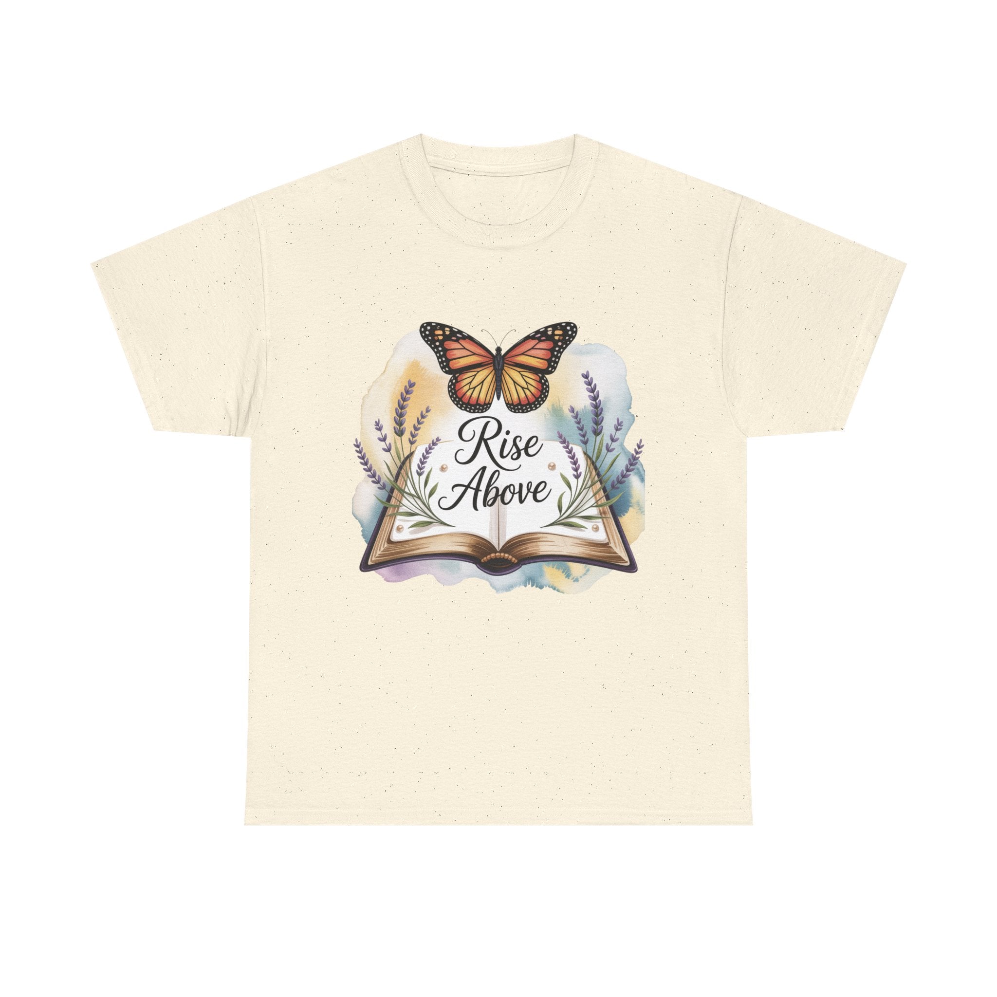 Rise Above Inspirational Tee, Motivational Gift Shirt, Butterfly Graphic Tee, Cotton Tee, Perfect for Christian Faith