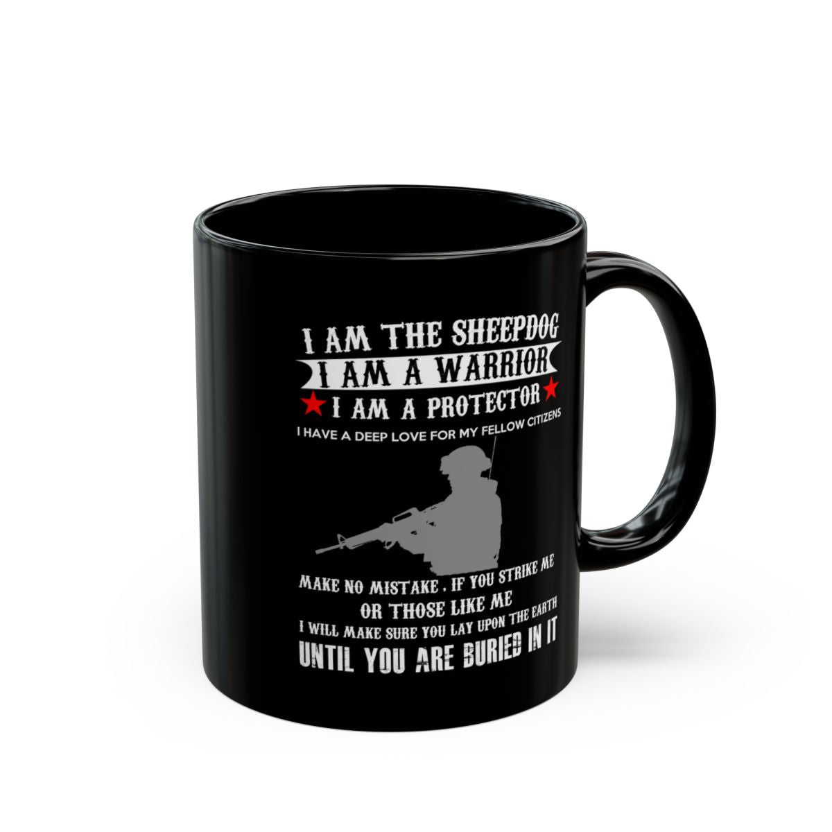 I Am A Warrior Black Mug