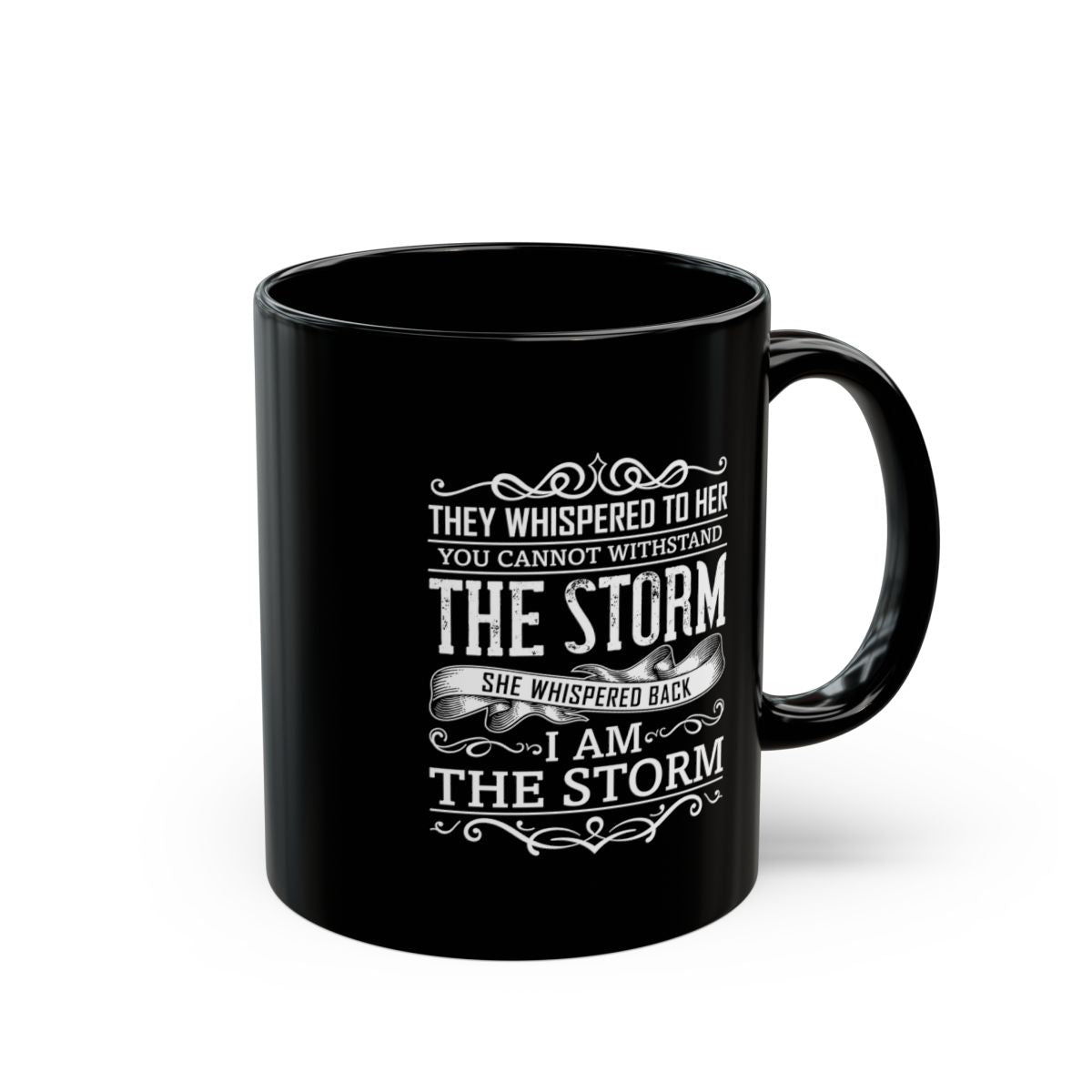 I Am The Storm Black Mug