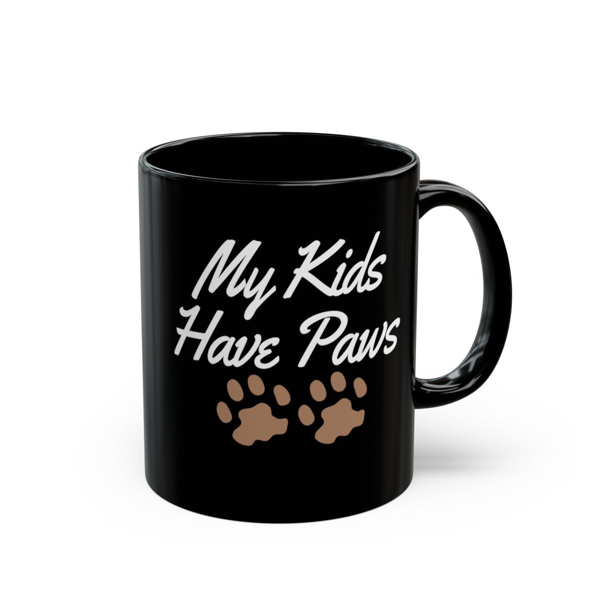 My Kids Have Paws Black Mug