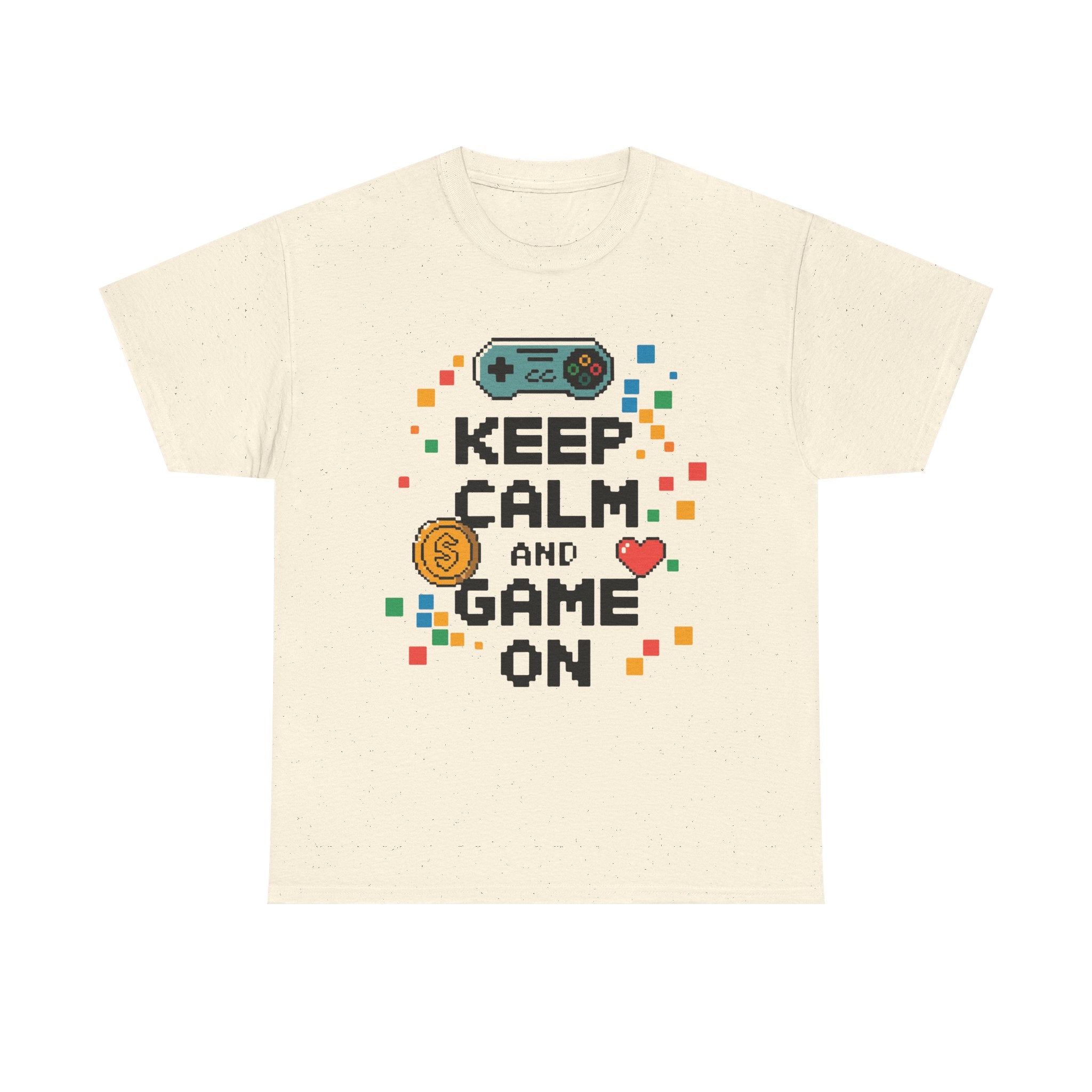 Keep Calm and Game On Heavy Cotton Tee Perfect for Gamers T-Shirt