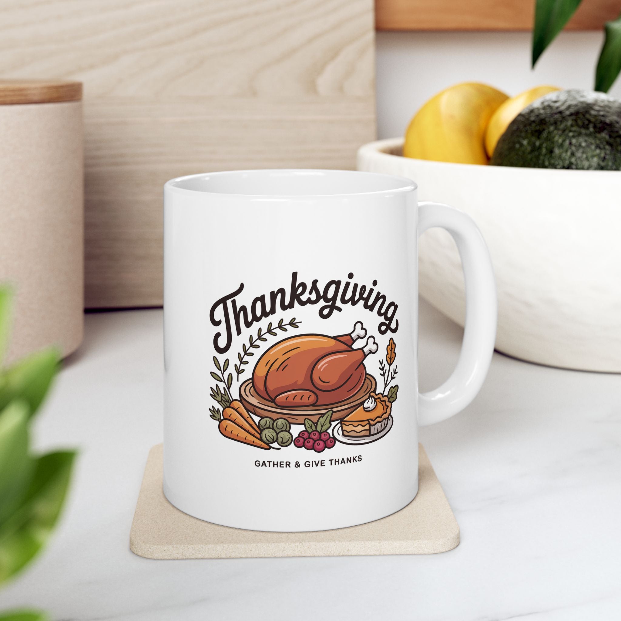 Thanksgiving Ceramic Mug - Cozy Autumn Vibes, Perfect Gift for Fall Gatherings