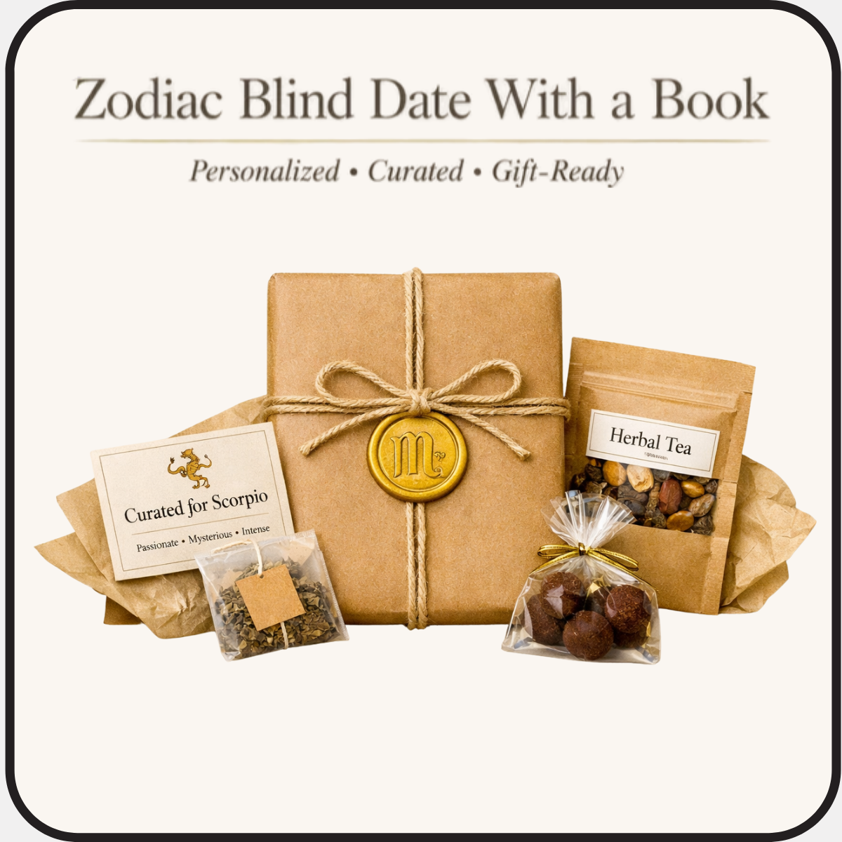 Blind Date with a Book • Personalized Zodiac Edition • Curated Mystery Book Gift • Astrology Book Box • Custom Reader Gift